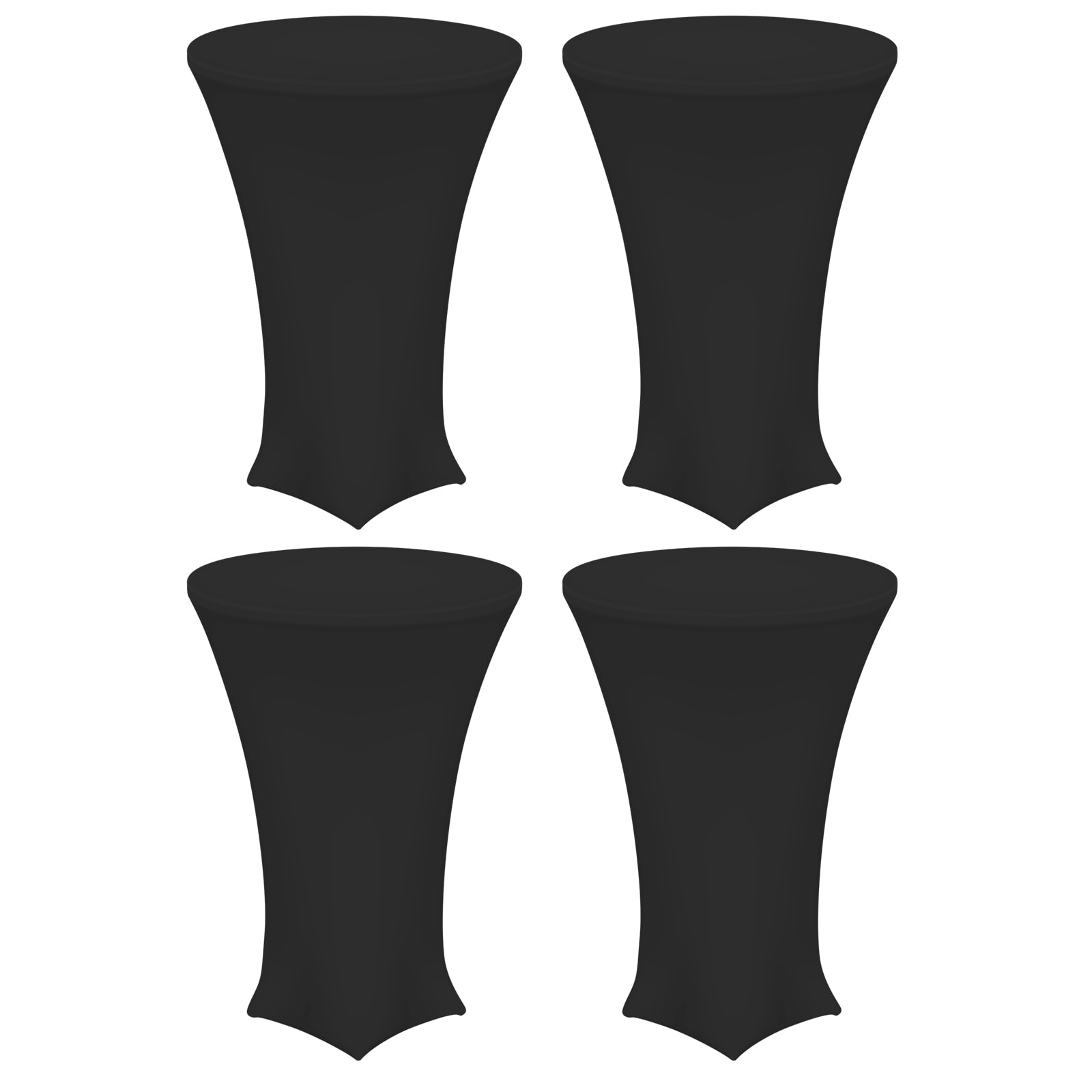 Unique Bargains 4pcs Round Cocktail Tablecloth 24x43inch Highboy Spandex Stretch Tablecloth Table Cover Fitted High Top Table for Bar Wedding Party (Black) #S25120400UX2449