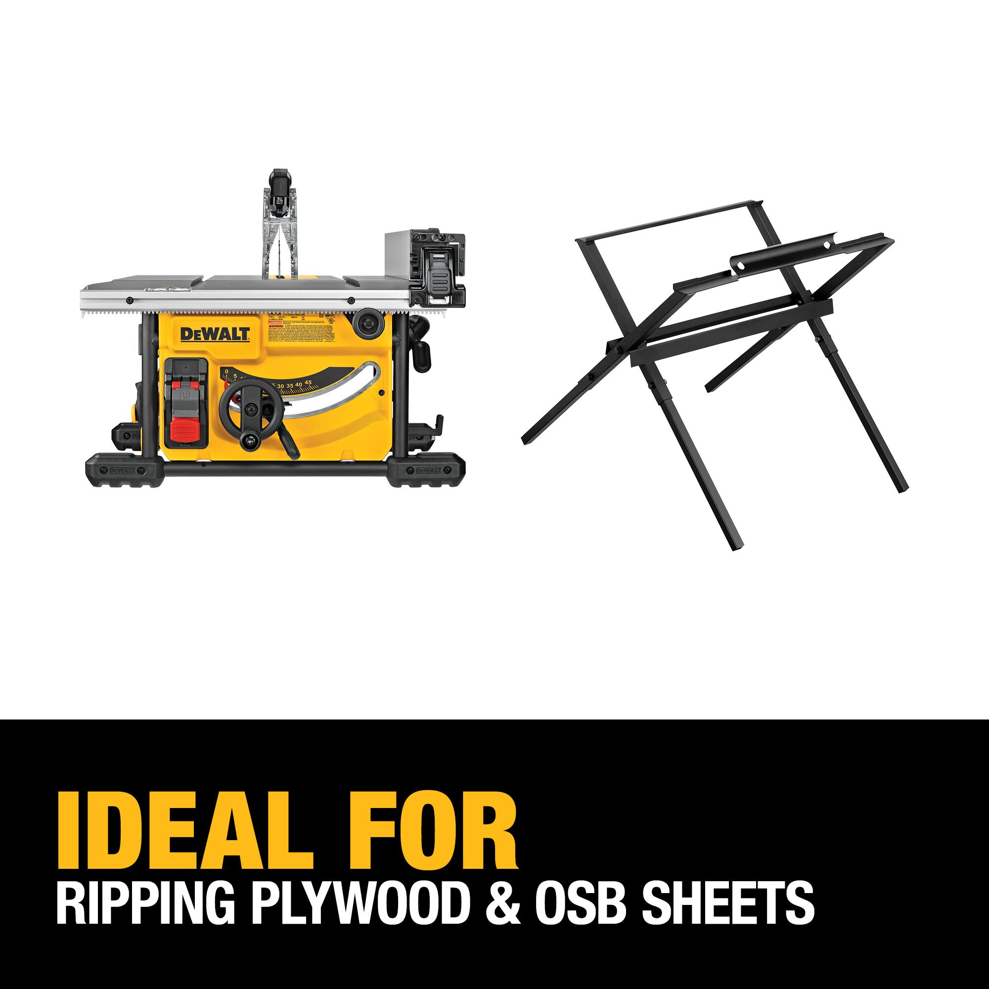 DEWALT 8.25-in 15-Amp Portable Jobsite Table Saw with Folding Stand in the Table  Saws department at