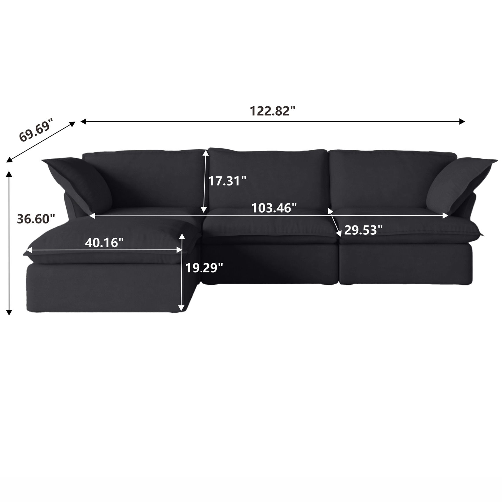 BuotiqHom DH-S3+1-120BK Sofas-Loveseats - View #7