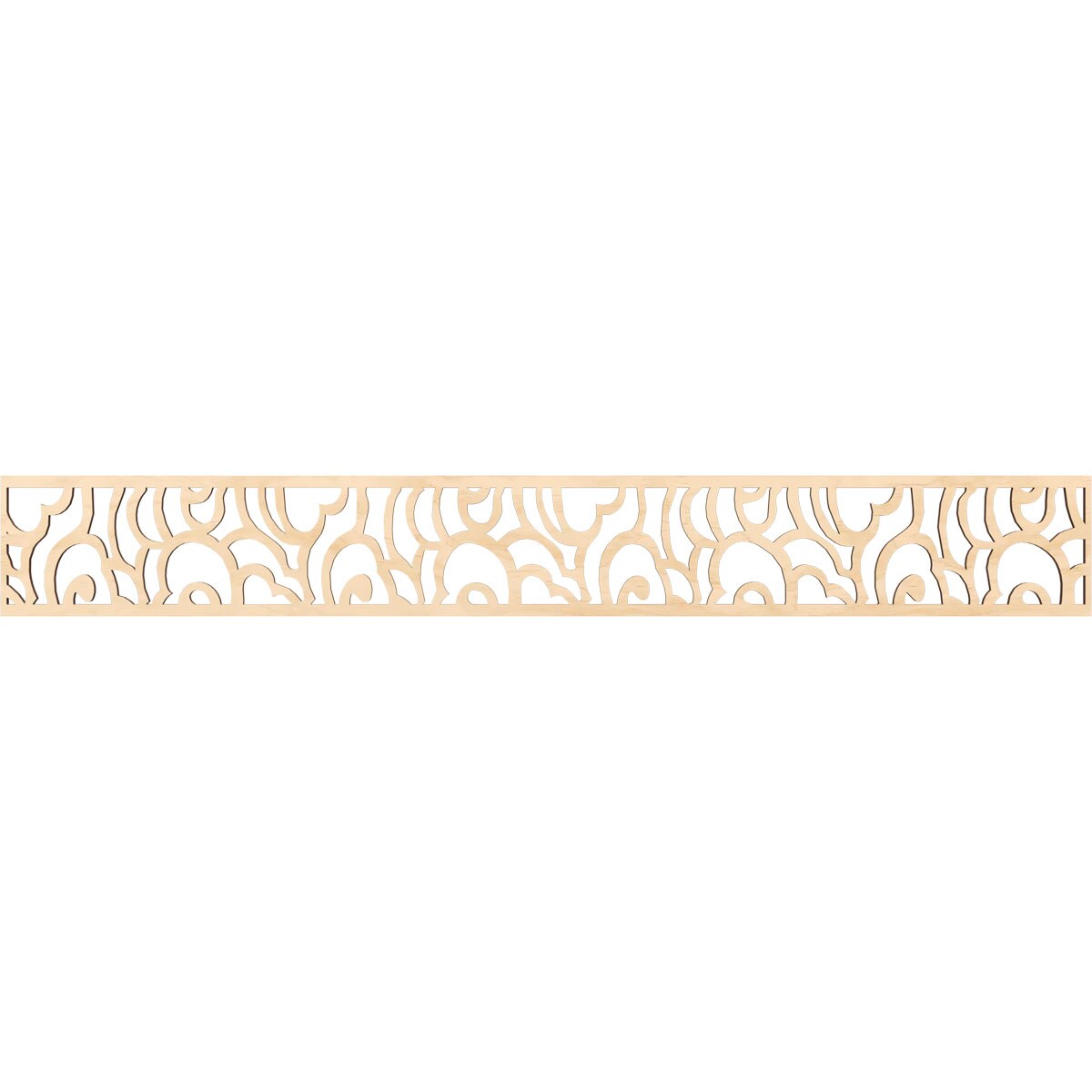 Ekena Millwork MLDA06X46SPFBI Springfield Fretwork Flat Trim 6-in x 3.86-ft Birch Brown Unfinished 2156056 Pierced Wall Panel Moulding