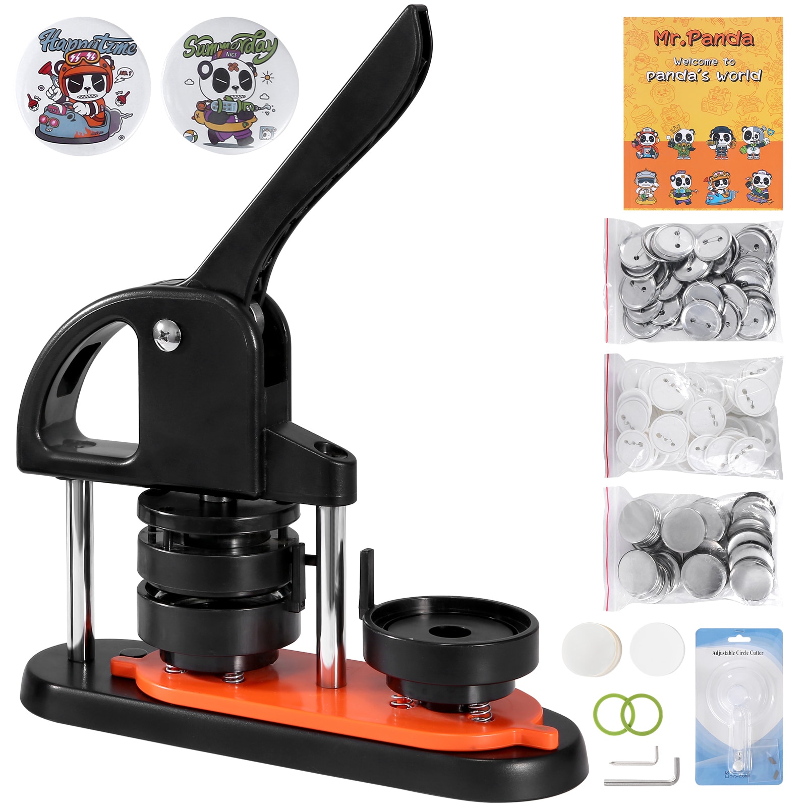 SVOPES SCSLKXZJ58MM03752V0 2.28-IN Button Badge Maker Machine 2.28-IN 100 Buttons Plastic Button maker machine