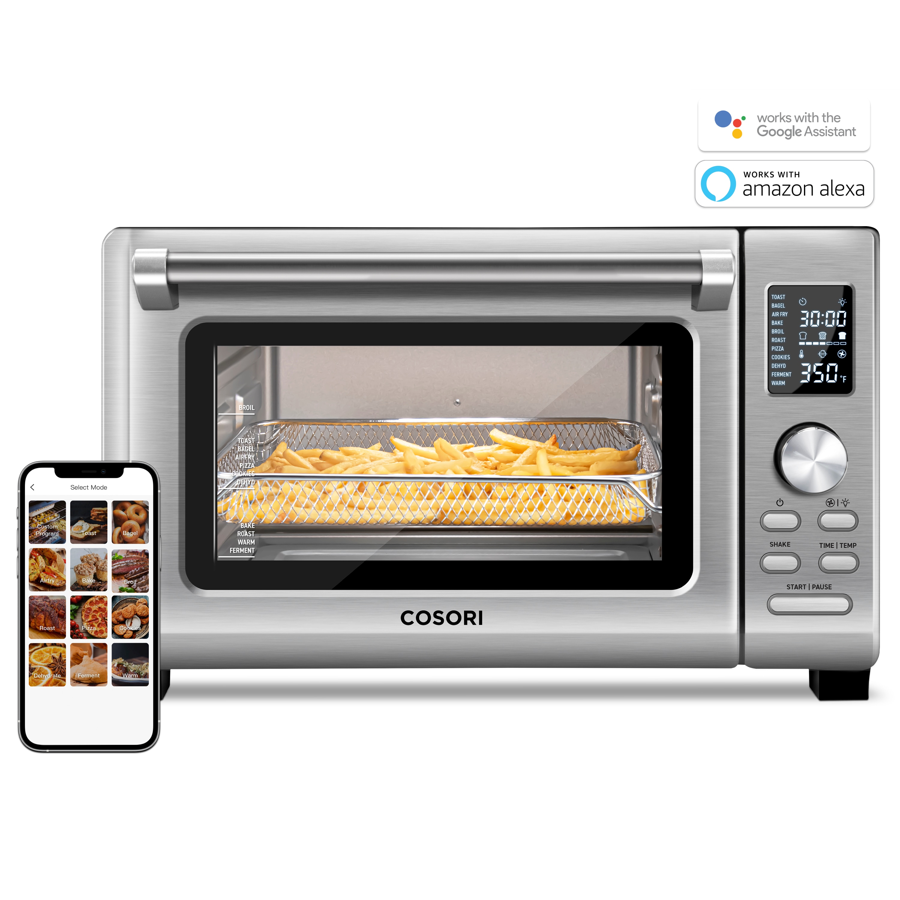 COSORI CS130-AO 12 in 1 Large Capacity Air Fryer Toaster Oven Stainless  Steel