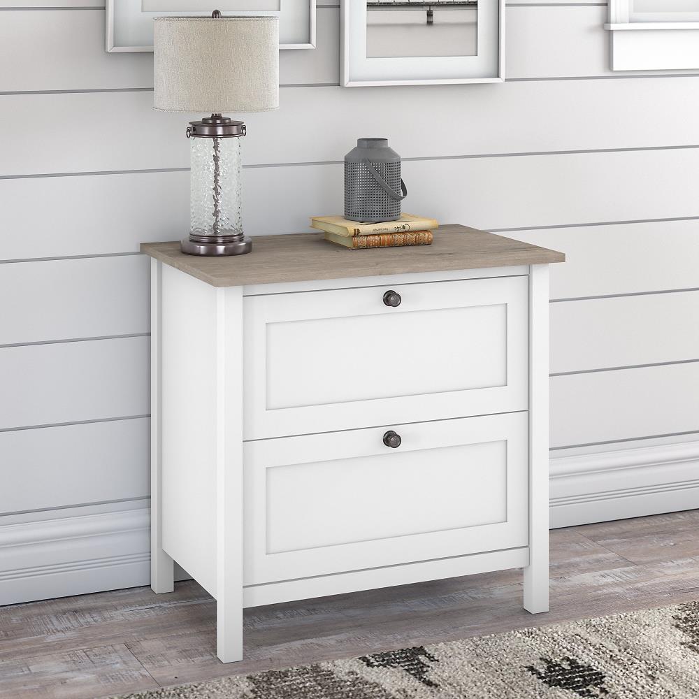 Bush Furniture Mayfield Pure White 2-Drawer 30.79-in File Cabinet
