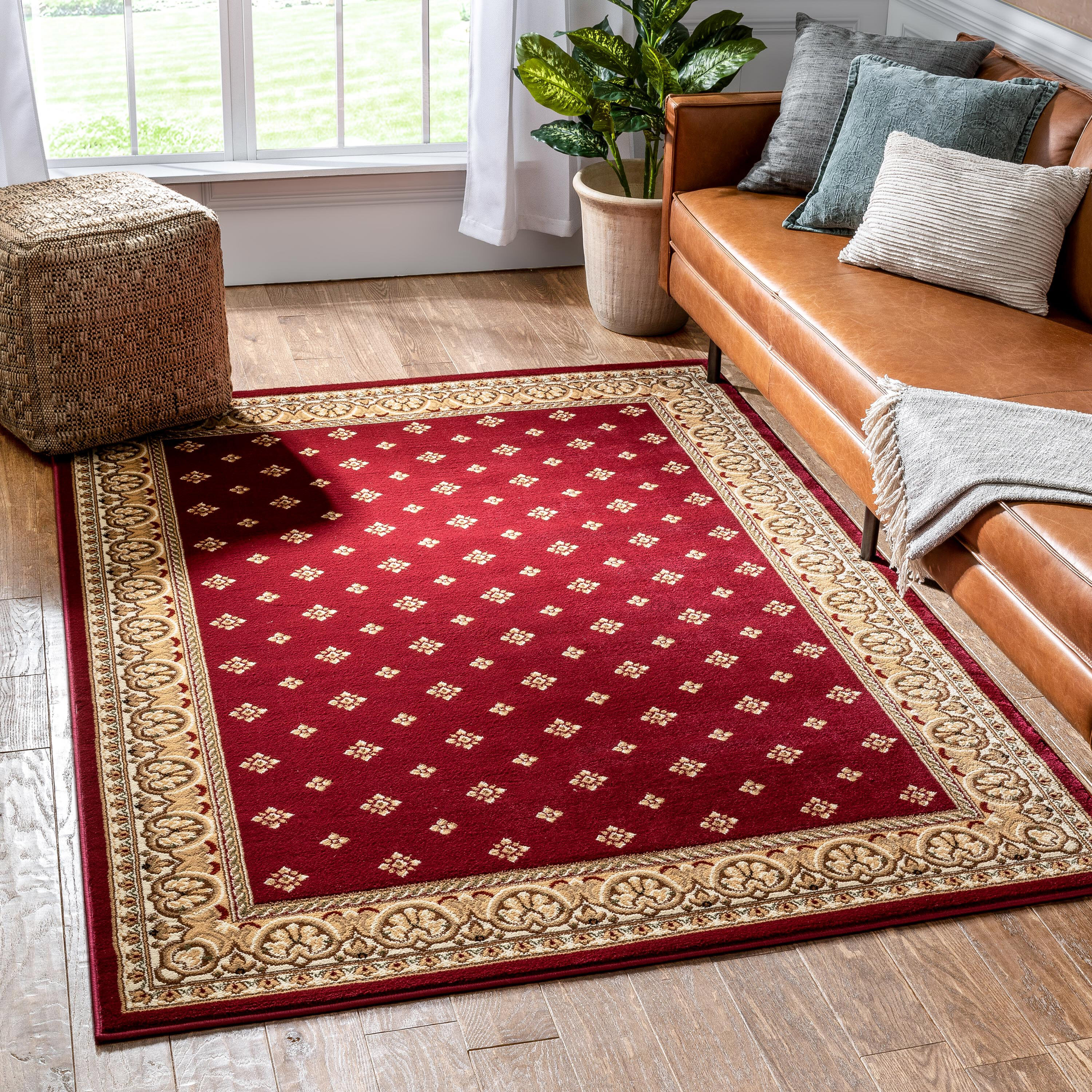 Well Woven 548906 6 x 9 (ft) Loomed Polypropylene Red Rectangular Indoor Persian Area rug