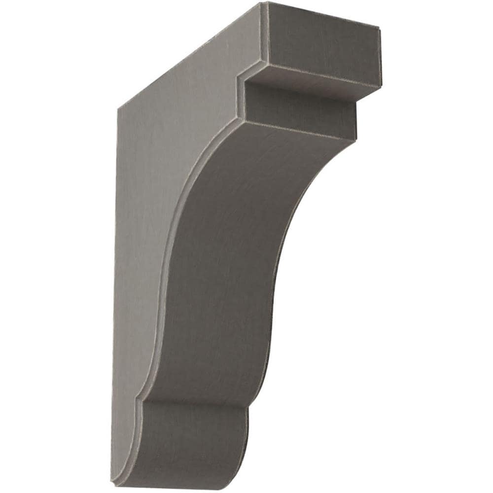 Ekena Millwork BKTWD04X09X11BEGY Bedford 3-1/2-in x 8-1/2-in x 11-in Rubberwood Gray Wood Standard Bracket