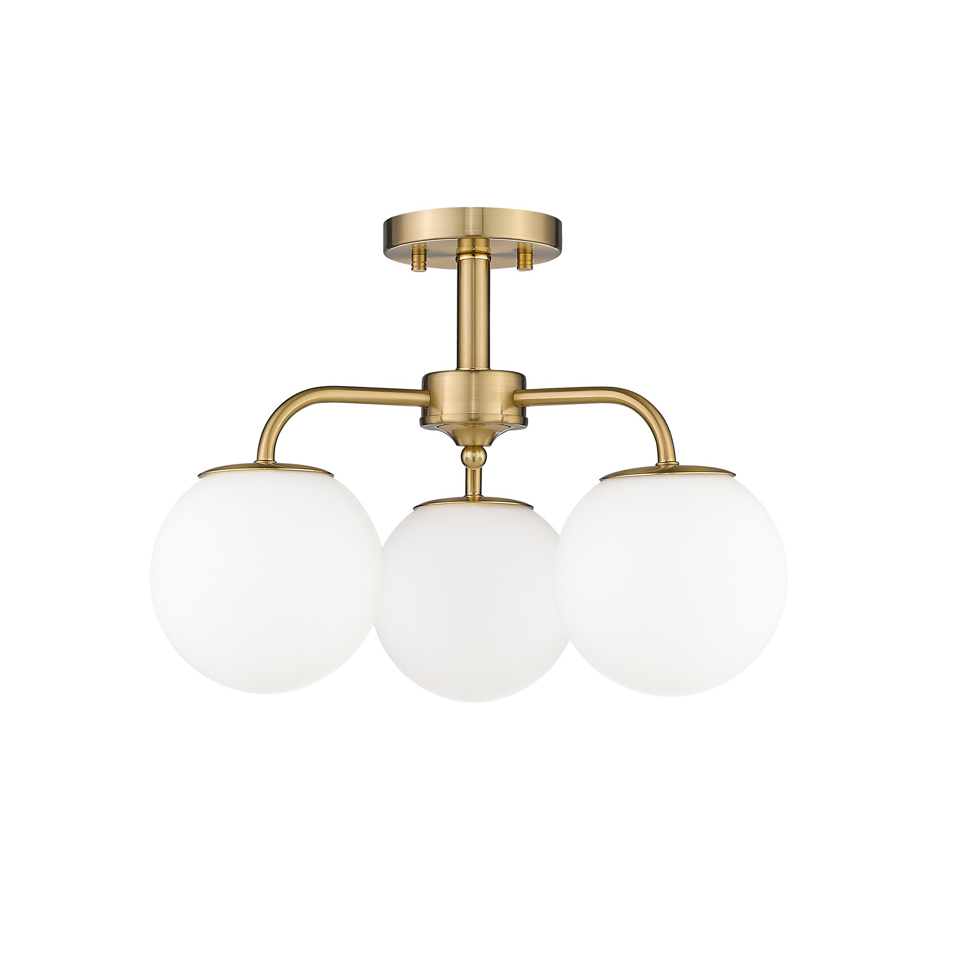 brushed gold semi flush ceiling light