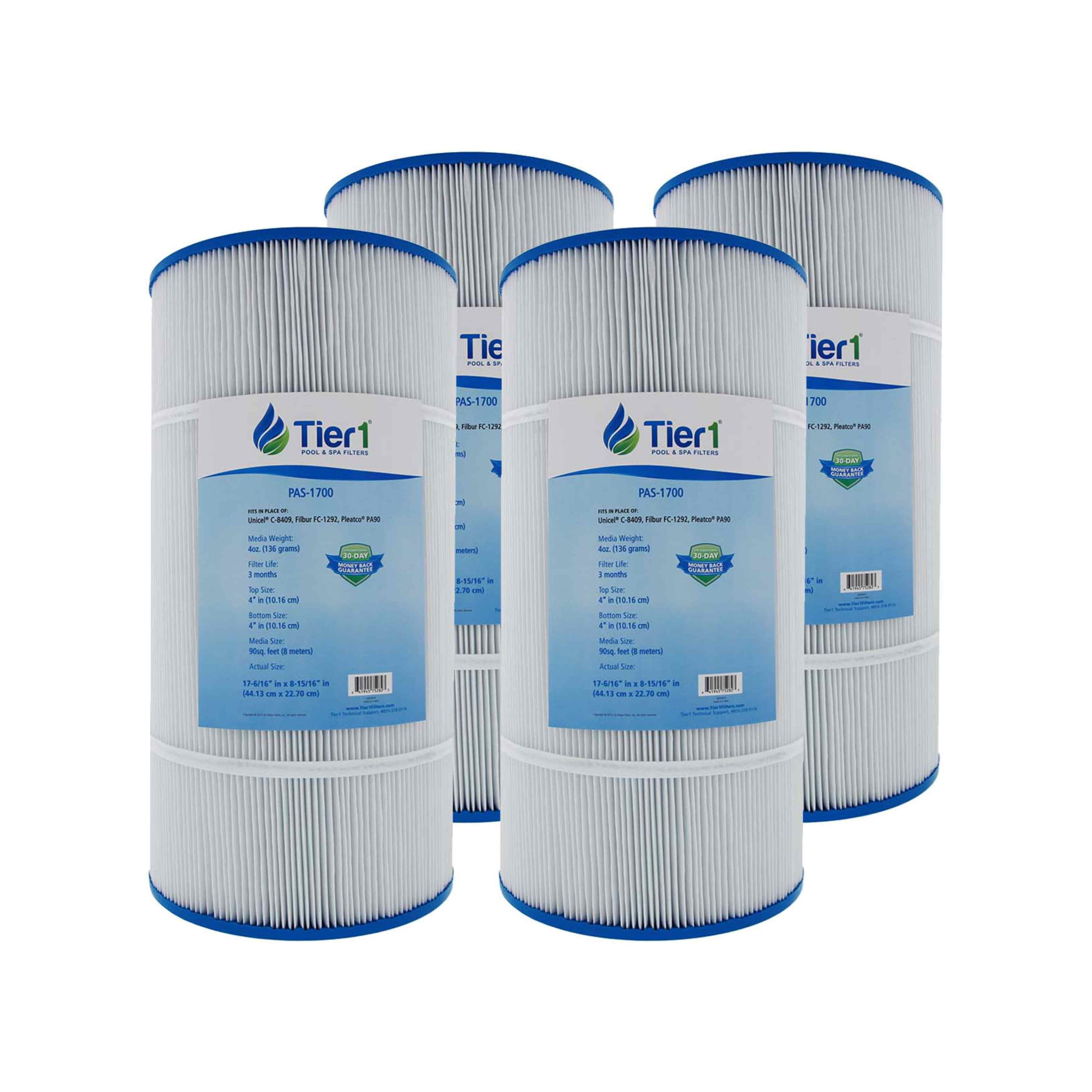 Tier1 PAS_1700_4_PACK 4-Pack 75-sq ft Polyester Pool Filter