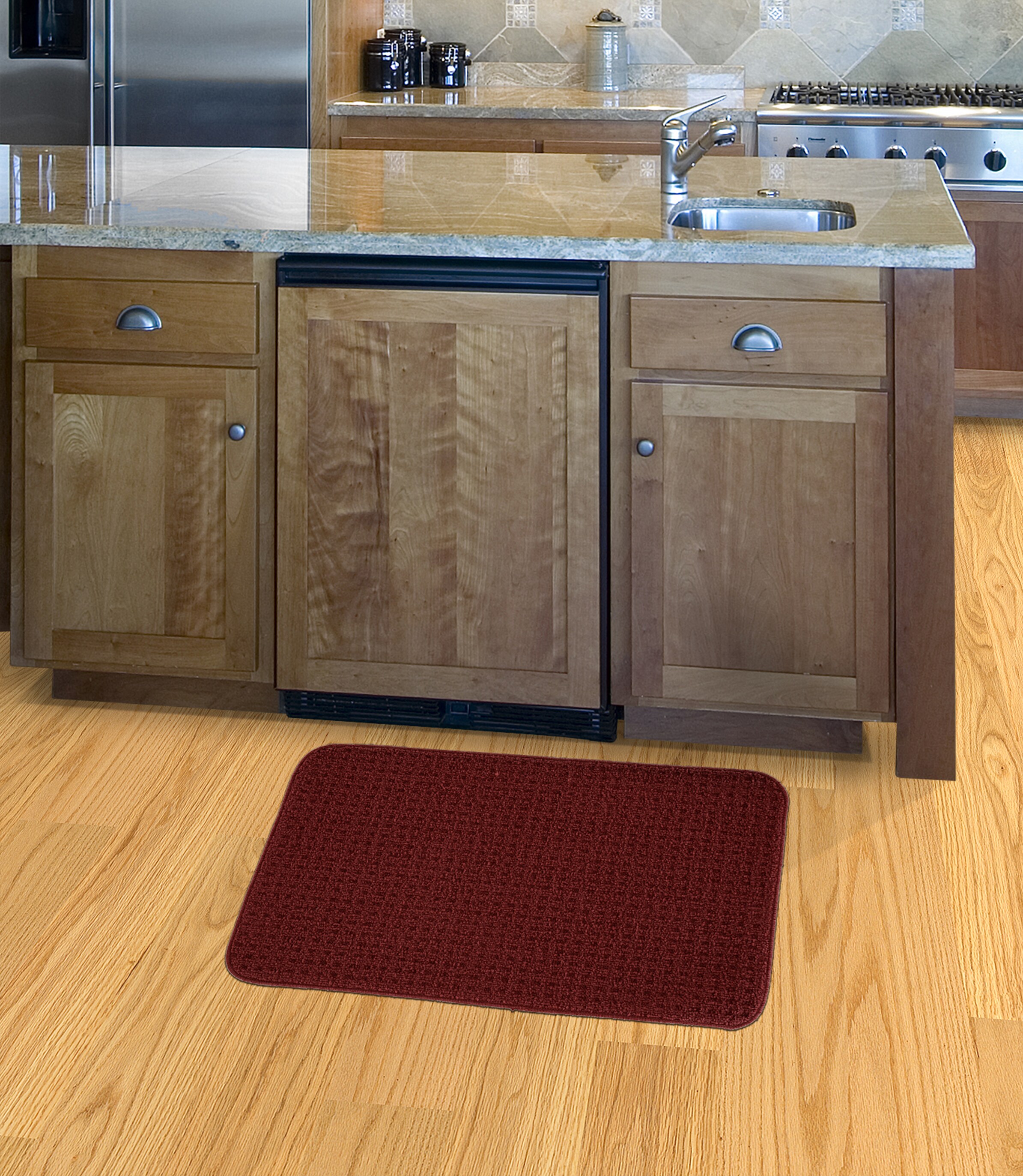 Garland Rug HS000W02404014 Herald Square 2 x 4 (ft) Tufted Polypropylene Burgandy Rectangular Indoor Solid Lodge Throw rug