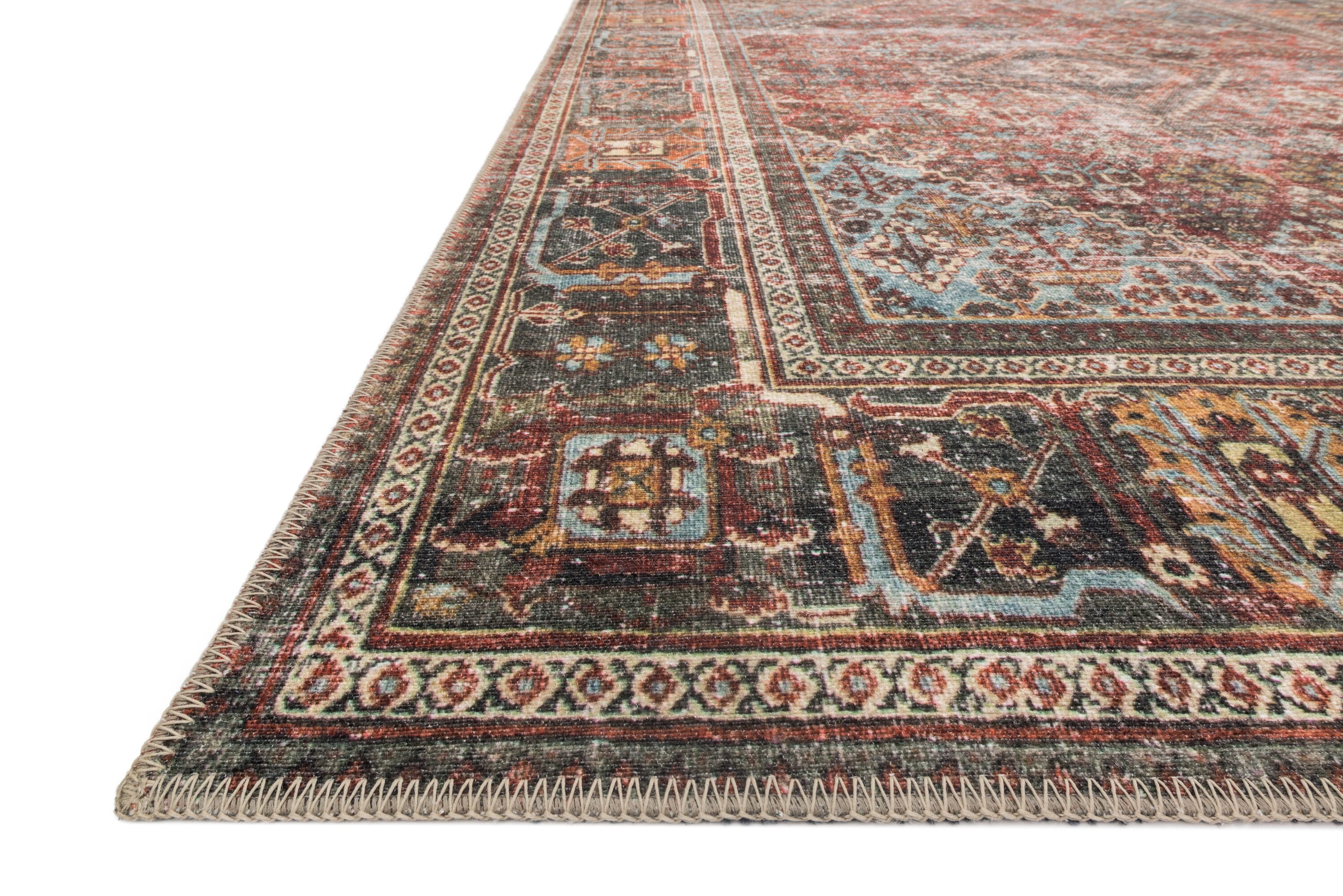 Loren Red and Midnight Bohemian Wool Runner Rug