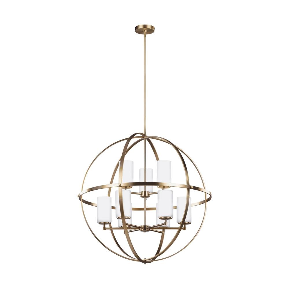 Generation Lighting 3124609-848 Alturas 9 -Light Gold Modern/contemporary For Use in Dining Rooms, Foyers, Living Rooms Chandelier