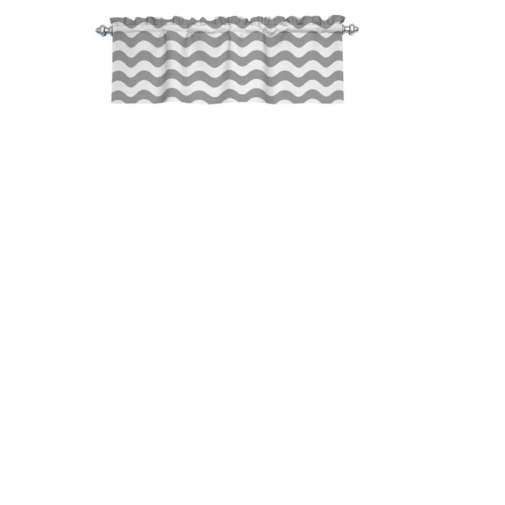 Grey Chevron Blackout Rod Pocket Valance, 42x18