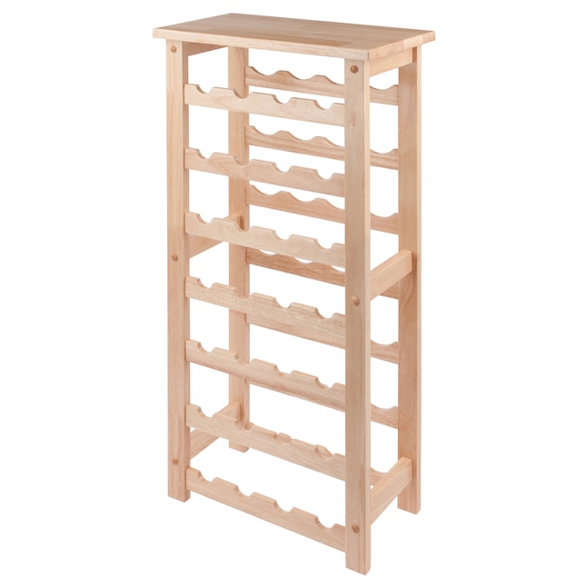 Winsome Wood 28-Bottle Natural Wood Wine Rack in the Wine Storage ...