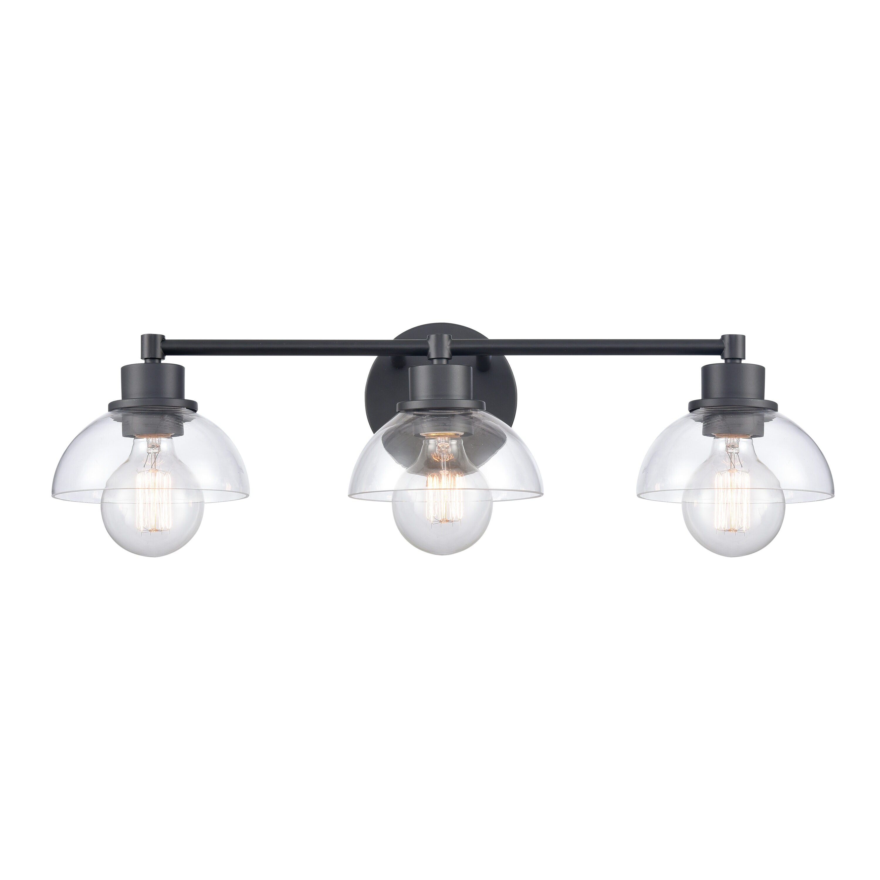 Spruce 24-in 3-Light Matte Black Transitional Vanity Light | - Westmore by ELK Lighting LW-202302010252