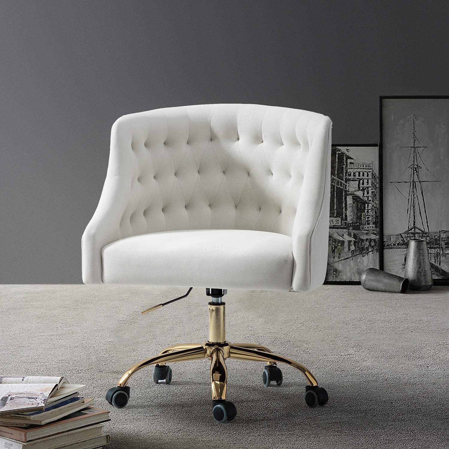 14 Karat Home CHM6030-IVORY Office-Chairs - View #2