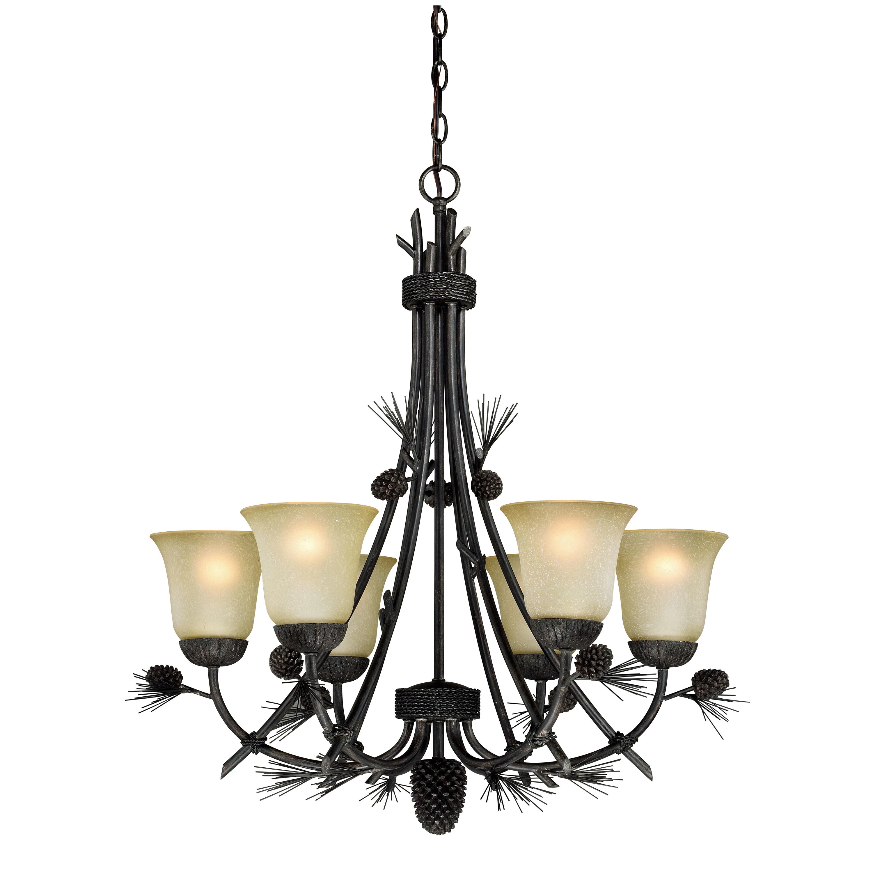 Cascadia Sierra 6 Light Matte Bronze Rustic Chandelier H0170 at Lowes