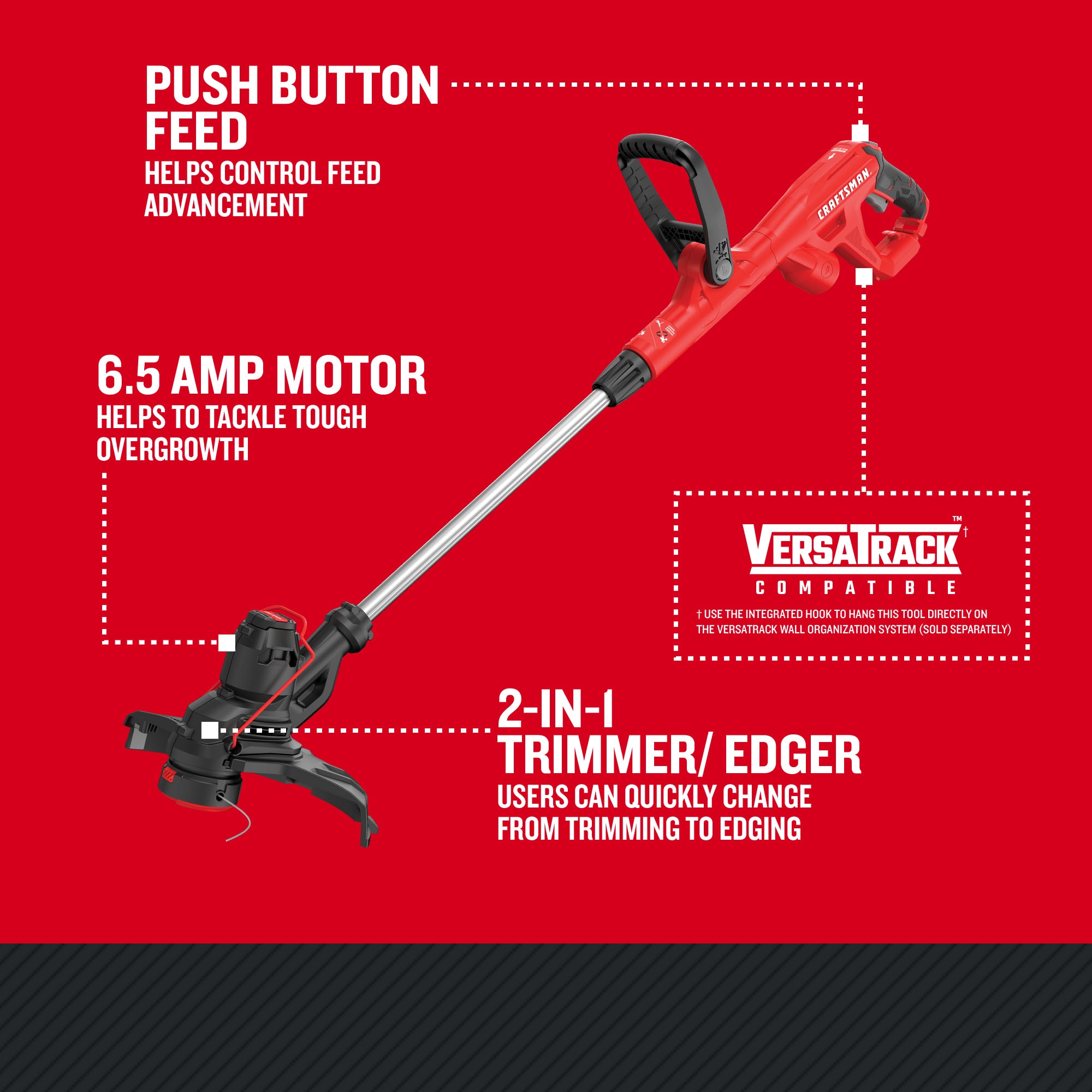 CRAFTSMAN Weedwacker 14-in Straight Shaft Corded Electric String ...