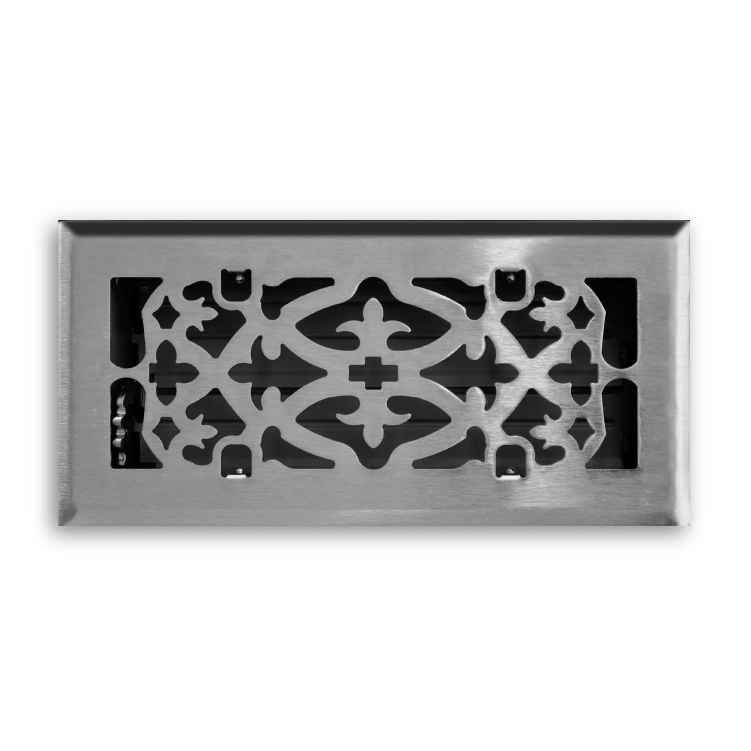 TRUAIRE Tru Aire 4 in. H X 10 in. W 1 Way Satin Silver Steel Floor Diffuser #C164OSN04X10