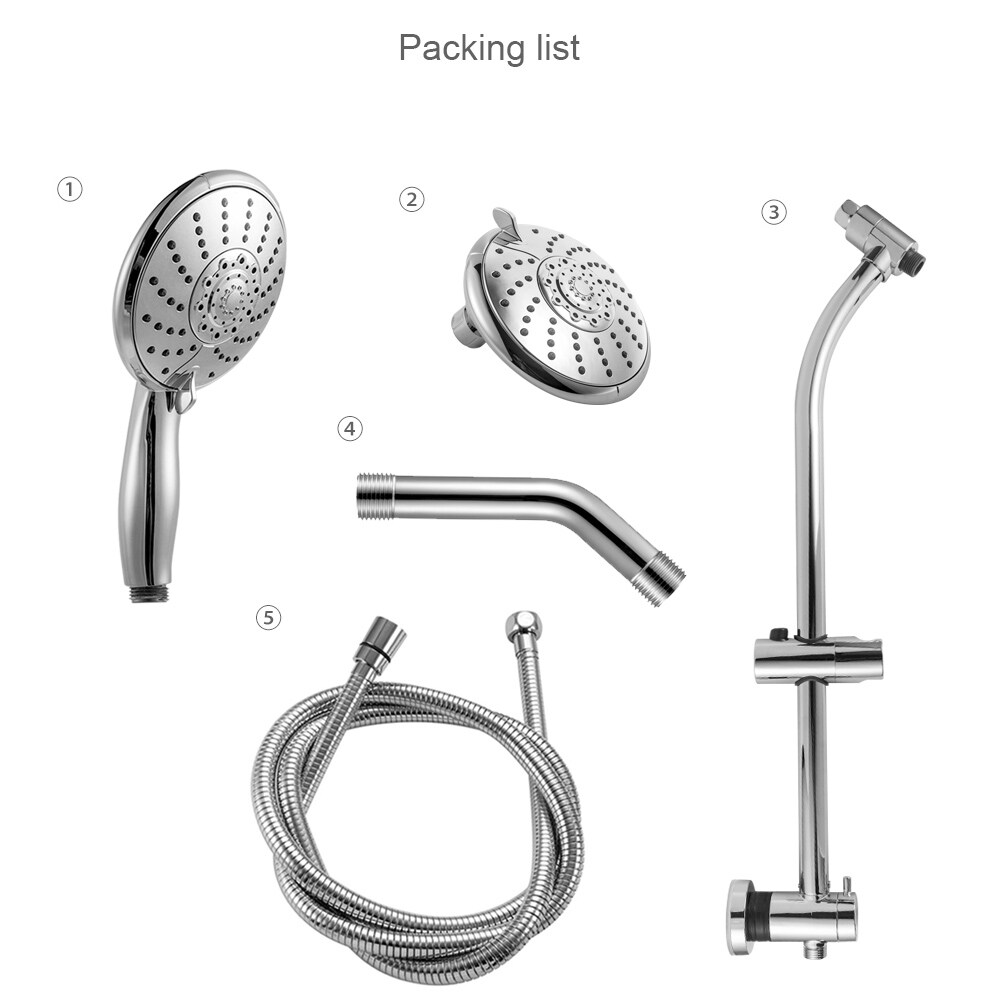 V-Frankness All Metal Dual Shower Head with Handheld Combo, 8 Inches Rain Shower  Head Contains Diverter with Adjustable Shower Arm and Holder, and 70 Inches  Extra Long Stainless Steel Hose (Chrome) 