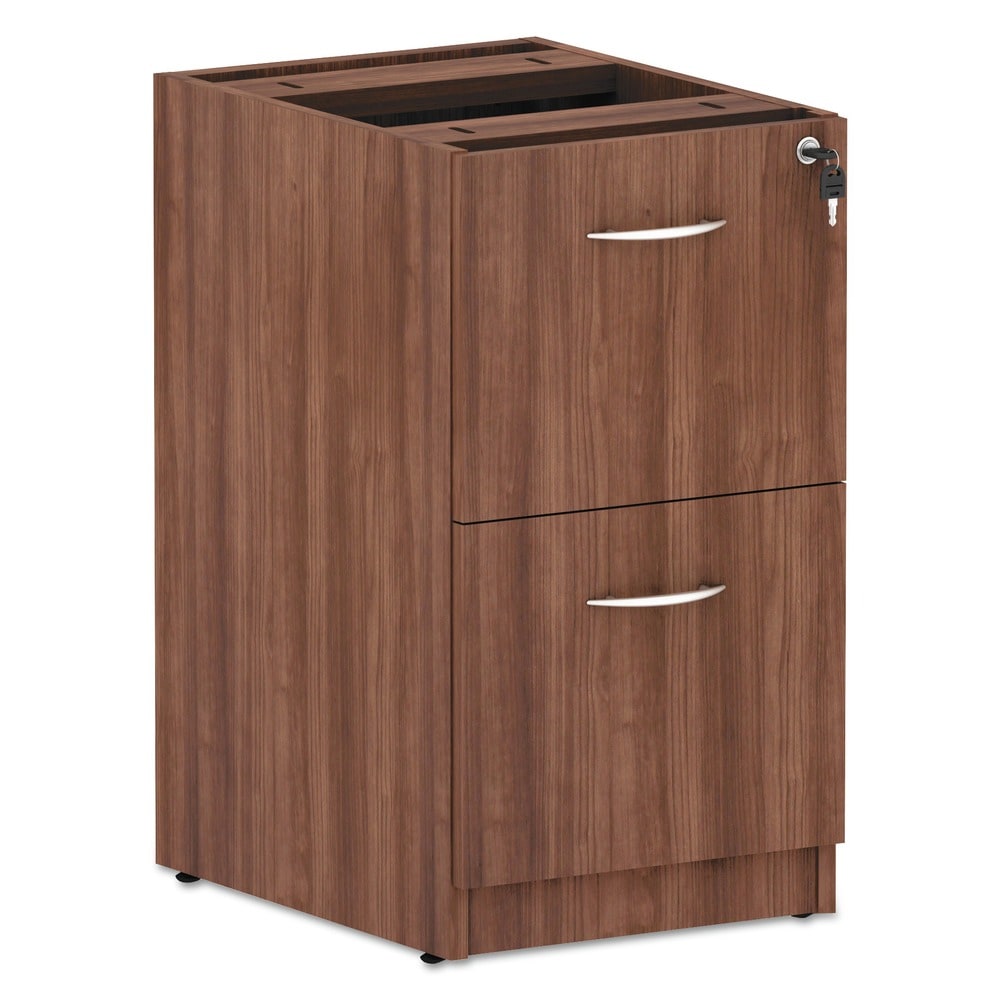 Alera VA542822WA Valencia Series 2-Drawer Full File Pedestal in Modern Walnut - 15.63" x 20.5" x 28.5"