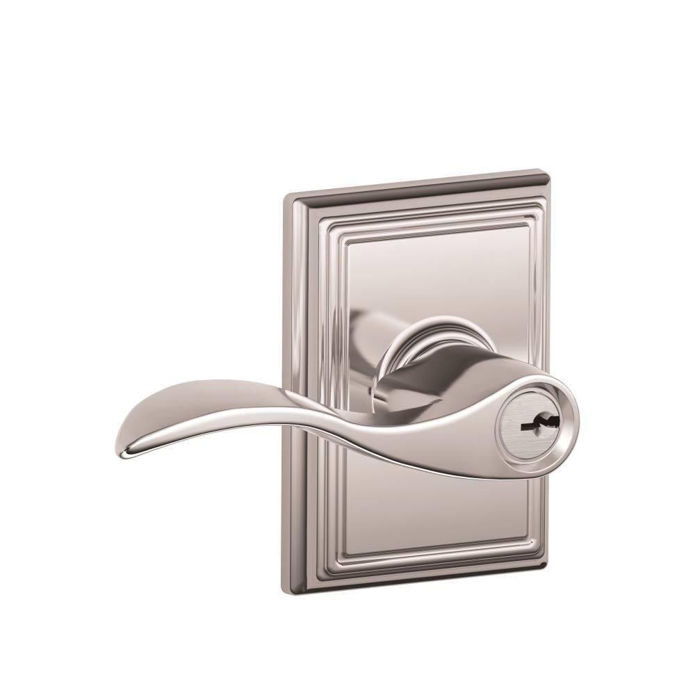 Schlage F51AACC625ADD F Series Bright Chrome Interior/Exterior Keyed Entry Door Handle