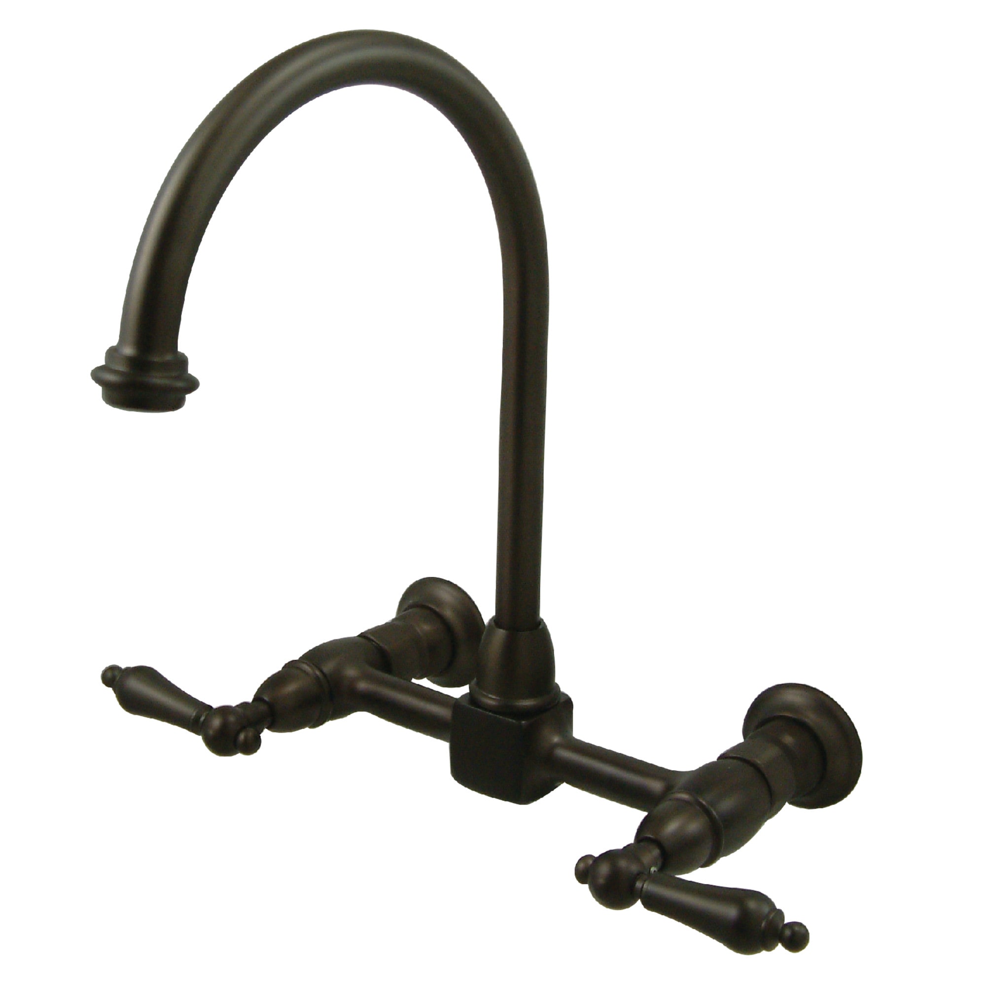 Kingston Brass WLKS1295AL Restoration Oil Rubbed Bronze Double Handle Wall-mount Kitchen Faucet