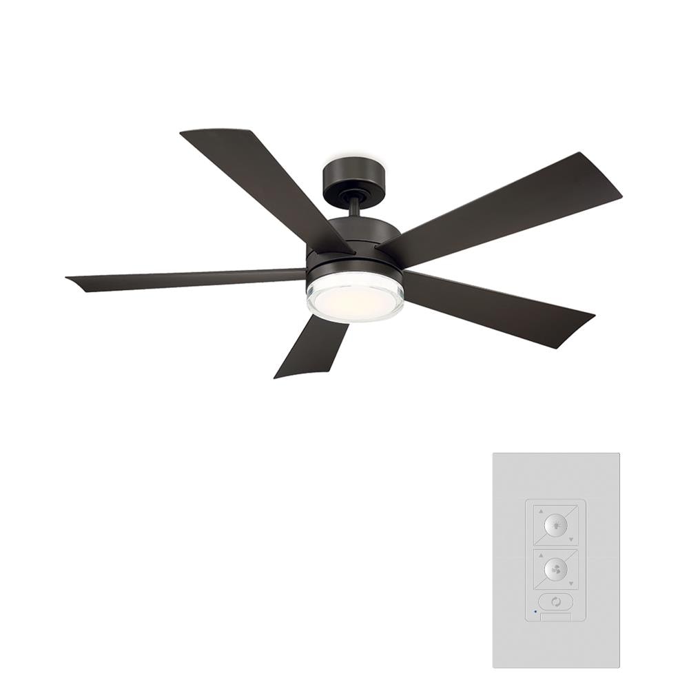 Modern Forms Wynd 52-in Bronze Integrated LED Indoor/Outdoor Smart Ceiling Fan with Light and Remote (5-Blade) FR-W1801-52L-BZ Sansujyuku sansujyuku.com