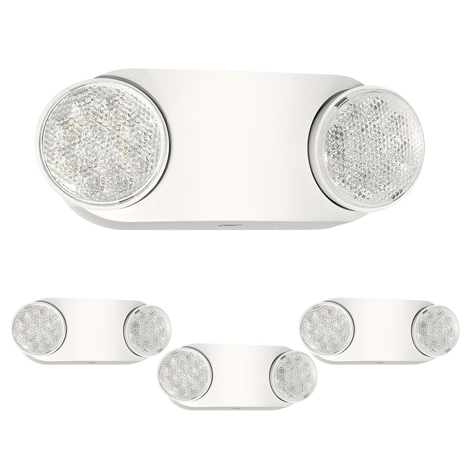 Sofiton 4 PKS White Hardwired Commercial LED Emergency Light 90 Minute Battery Backup 94V-0 Fire Resistant UL Listed 120 to 277V Wall Mount For Office Power Outage Applications