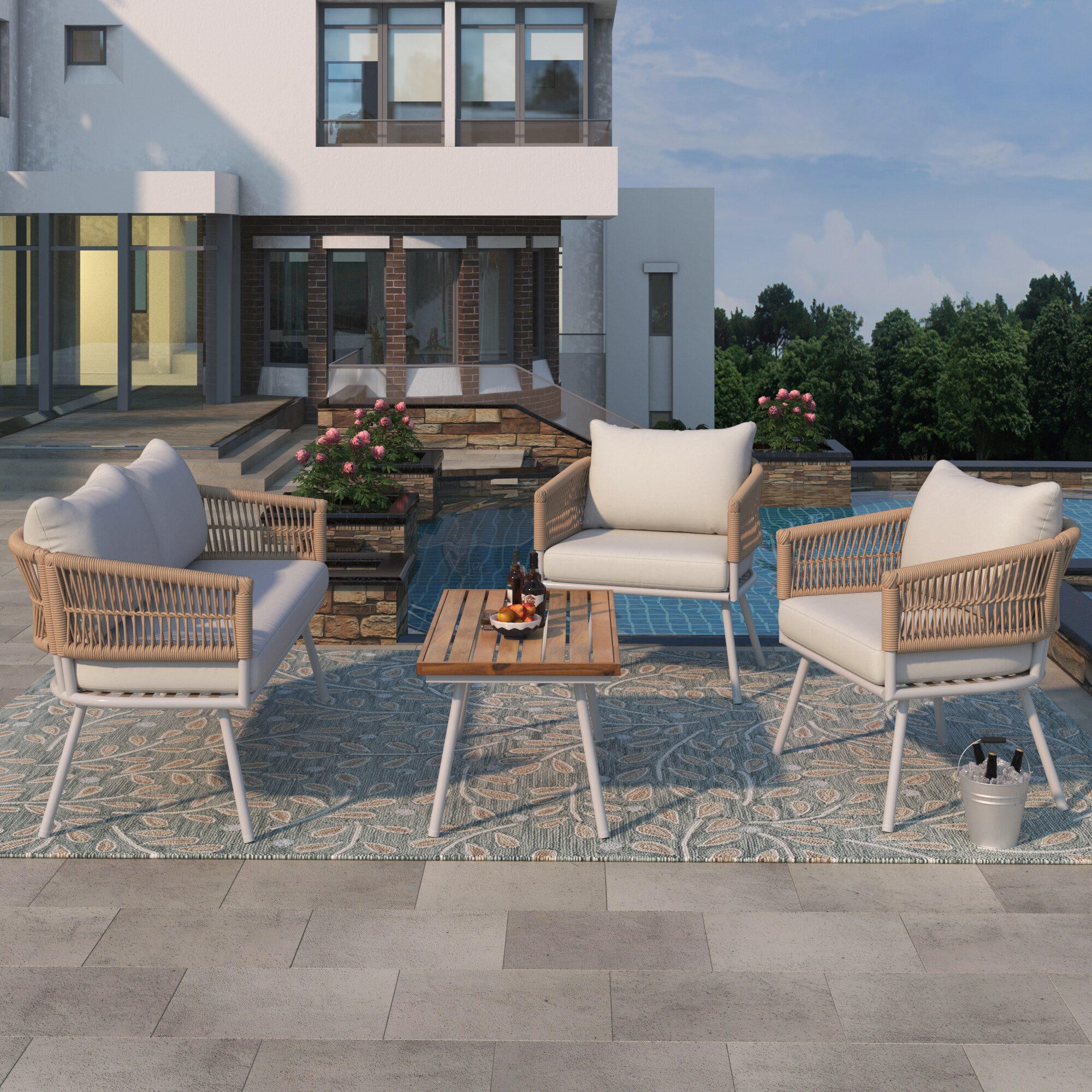 Direct Wicker DWS-4AAZ-BE Patio-Conversation-Sets - View #3
