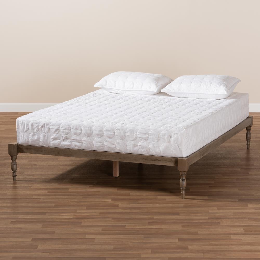 Baxton Studio Iseline Antique Grey Full Wood Bed Frame in the Beds