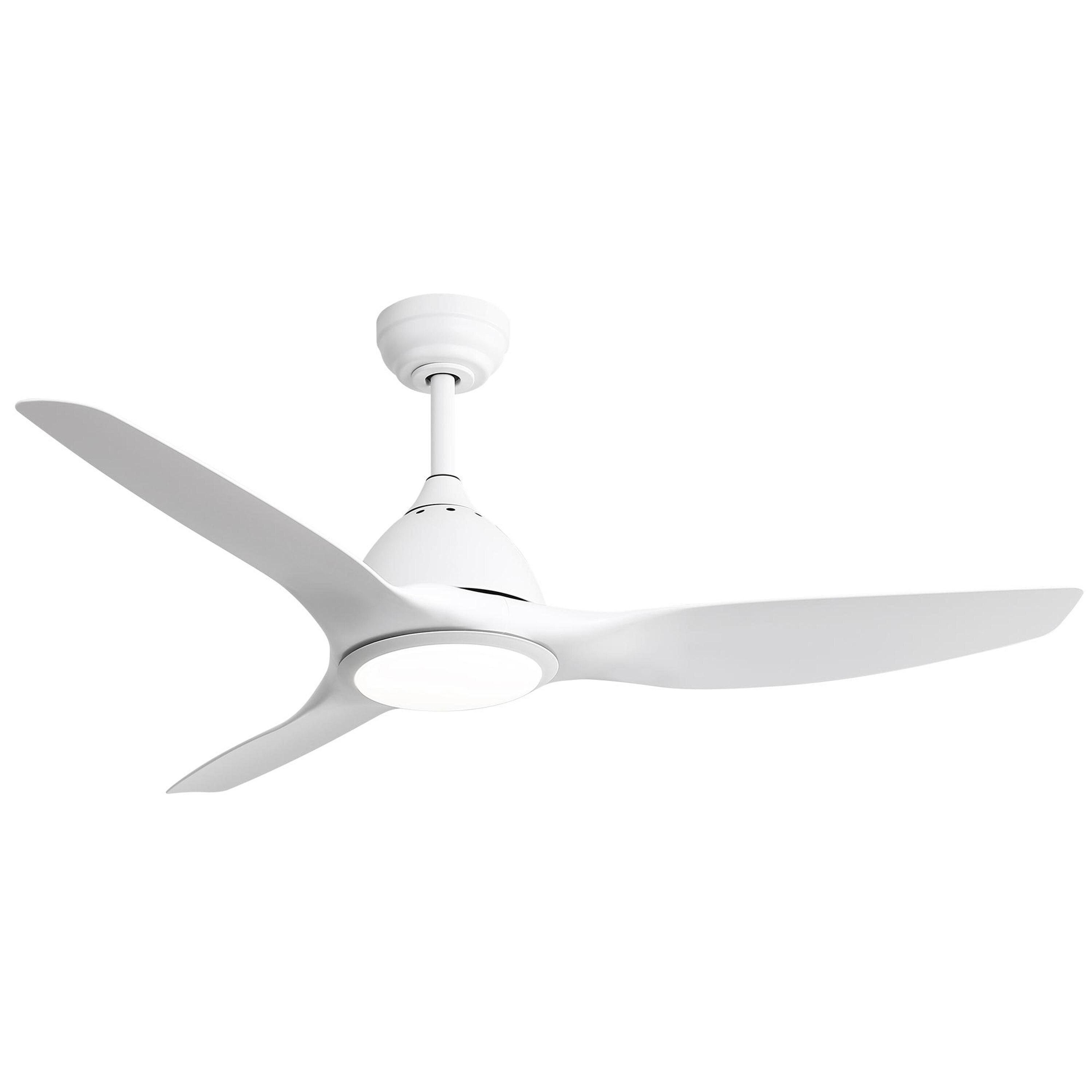 Bayfeve BFKS-11170-CF Adjustable Speed 52-in Color-Changing Integrated LED Outdoor White with White ABS Blades Ceiling Fan With Light and Remote ( 3 -Blade )
