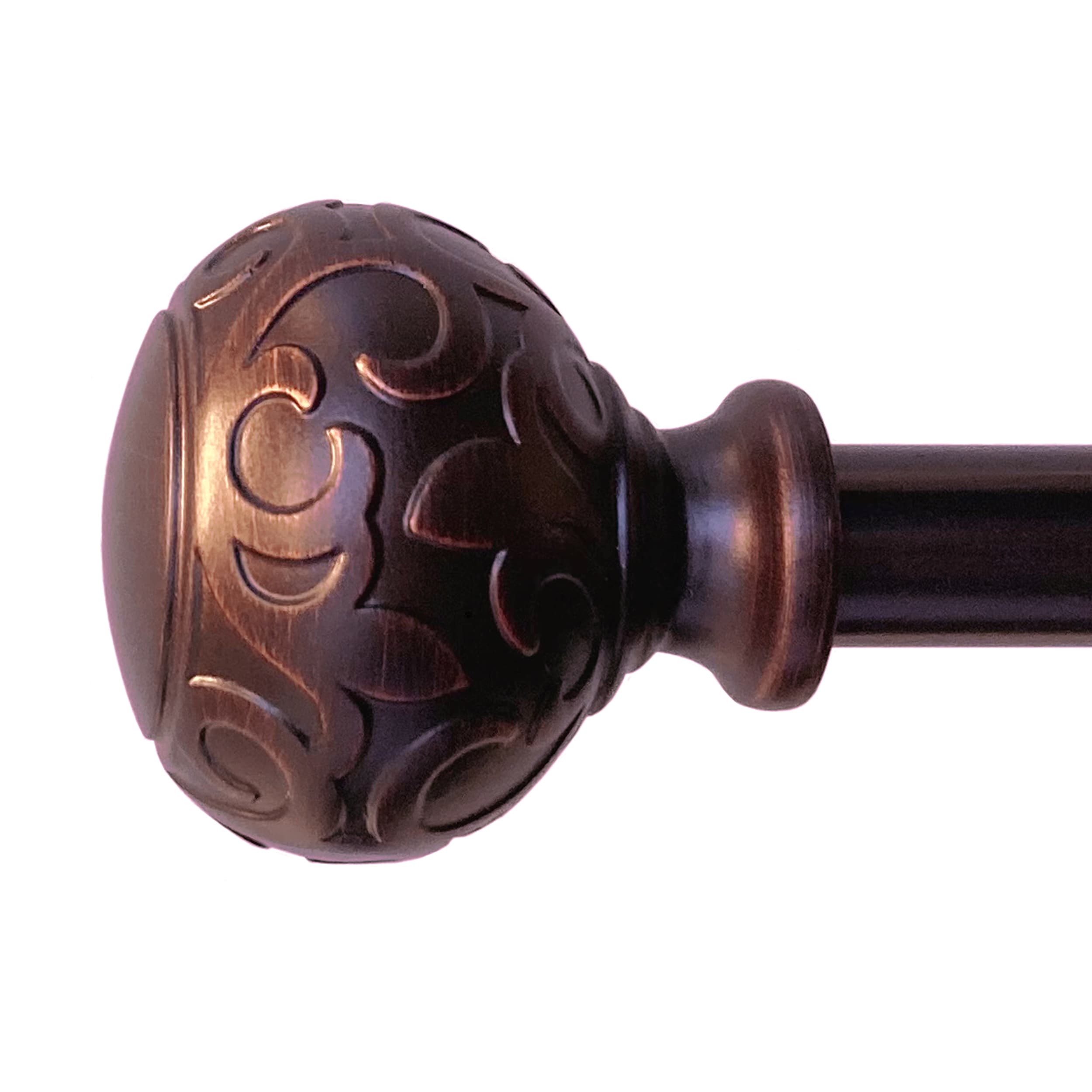 Decopolitan 31215-ORB48 48-in to 86-in Oil Rubbed Bronze Steel Single curtain rod with Finials