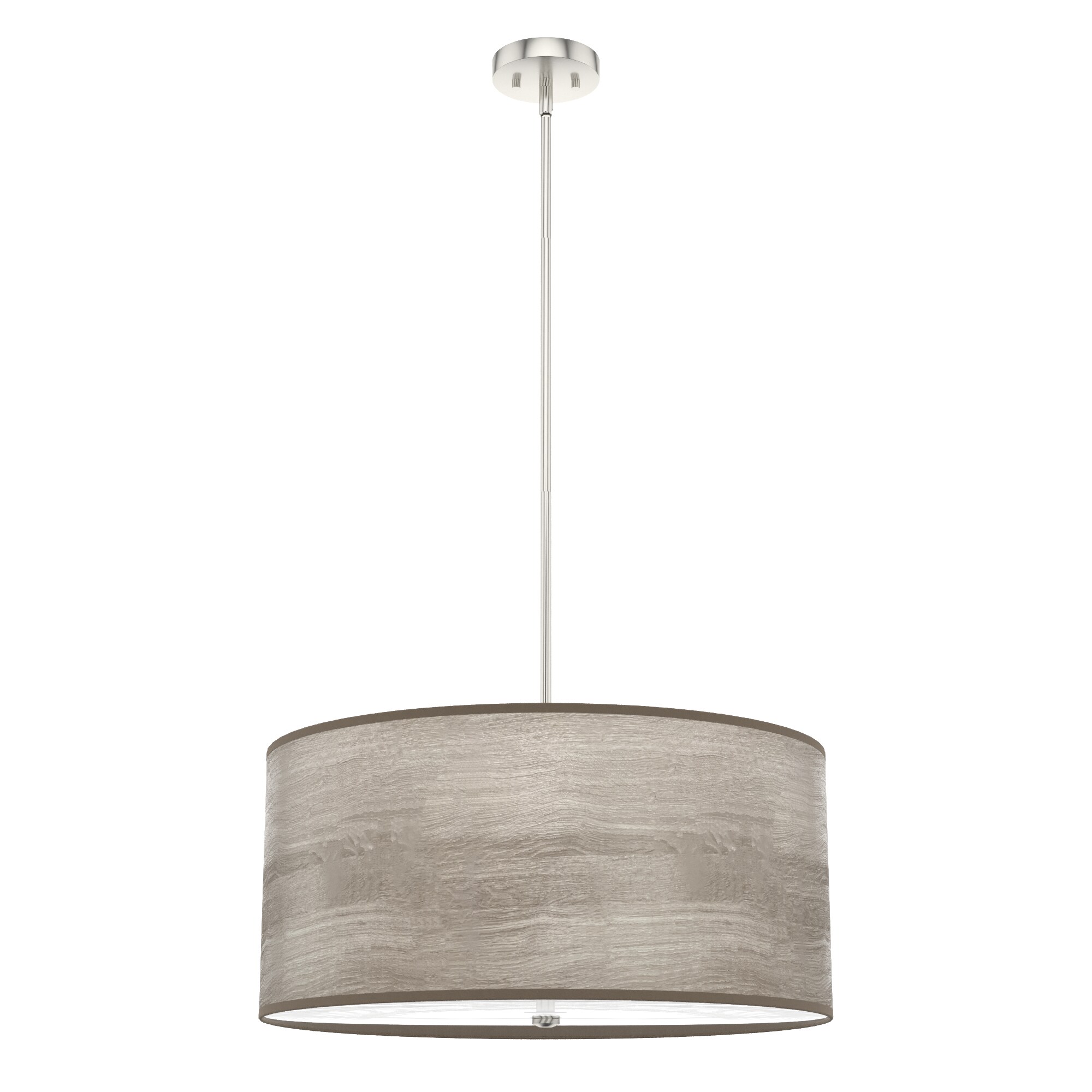 Hunter Solhaven 3-Light Gray Oak Modern/Contemporary Frosted Glass Drum LED Medium Hanging Kitchen Island Light