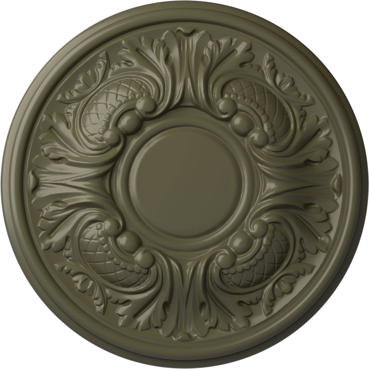 Ekena Millwork CM11WAPTF Wakefield 11.75-in W x 11.75-in L Painted Turtle Polyurethane Whole Ceiling Medallion