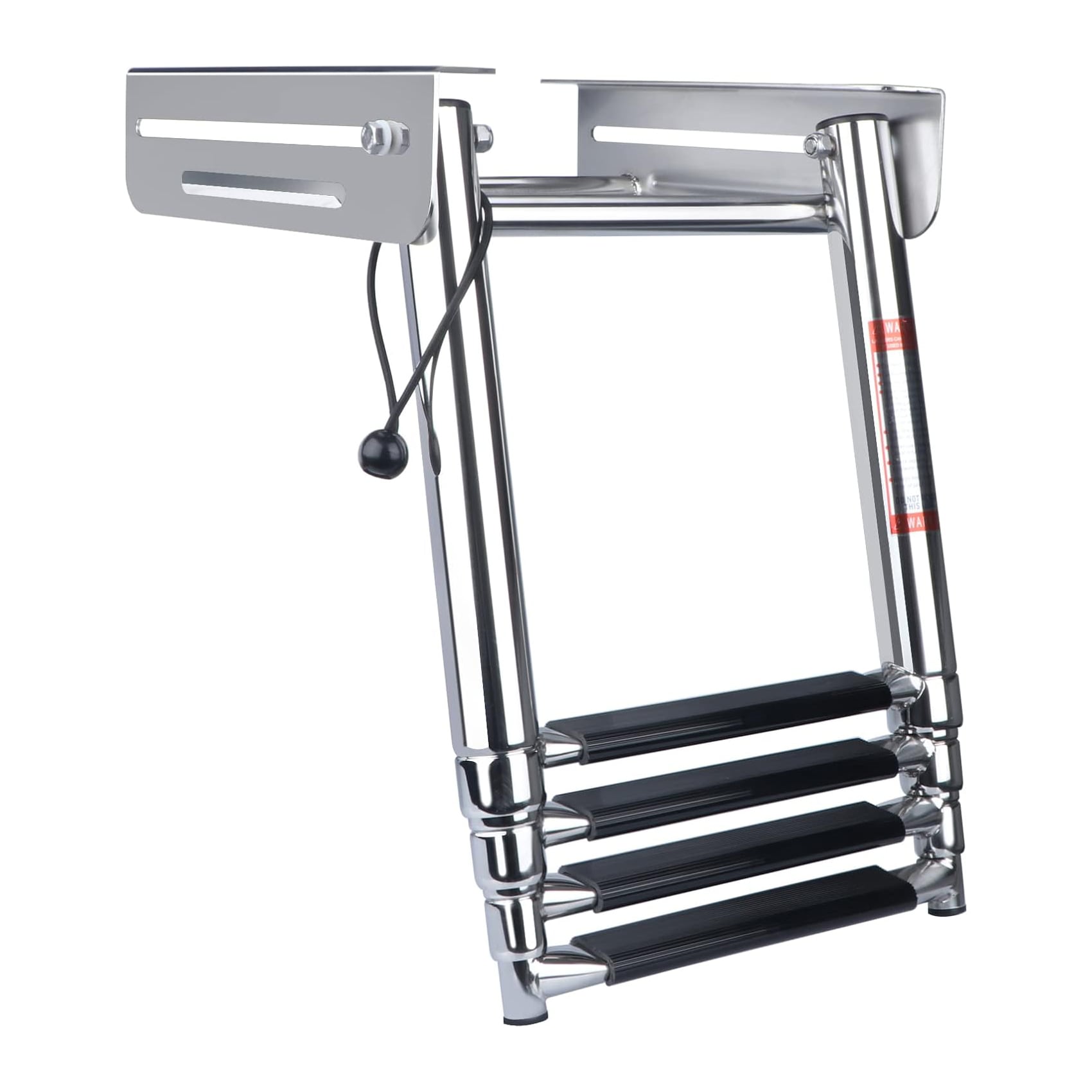 Etokfoks  4 Step Stainless Steel Sliding Dive Telescoping Ladder for Pontoon Boat 900 lb Capacity