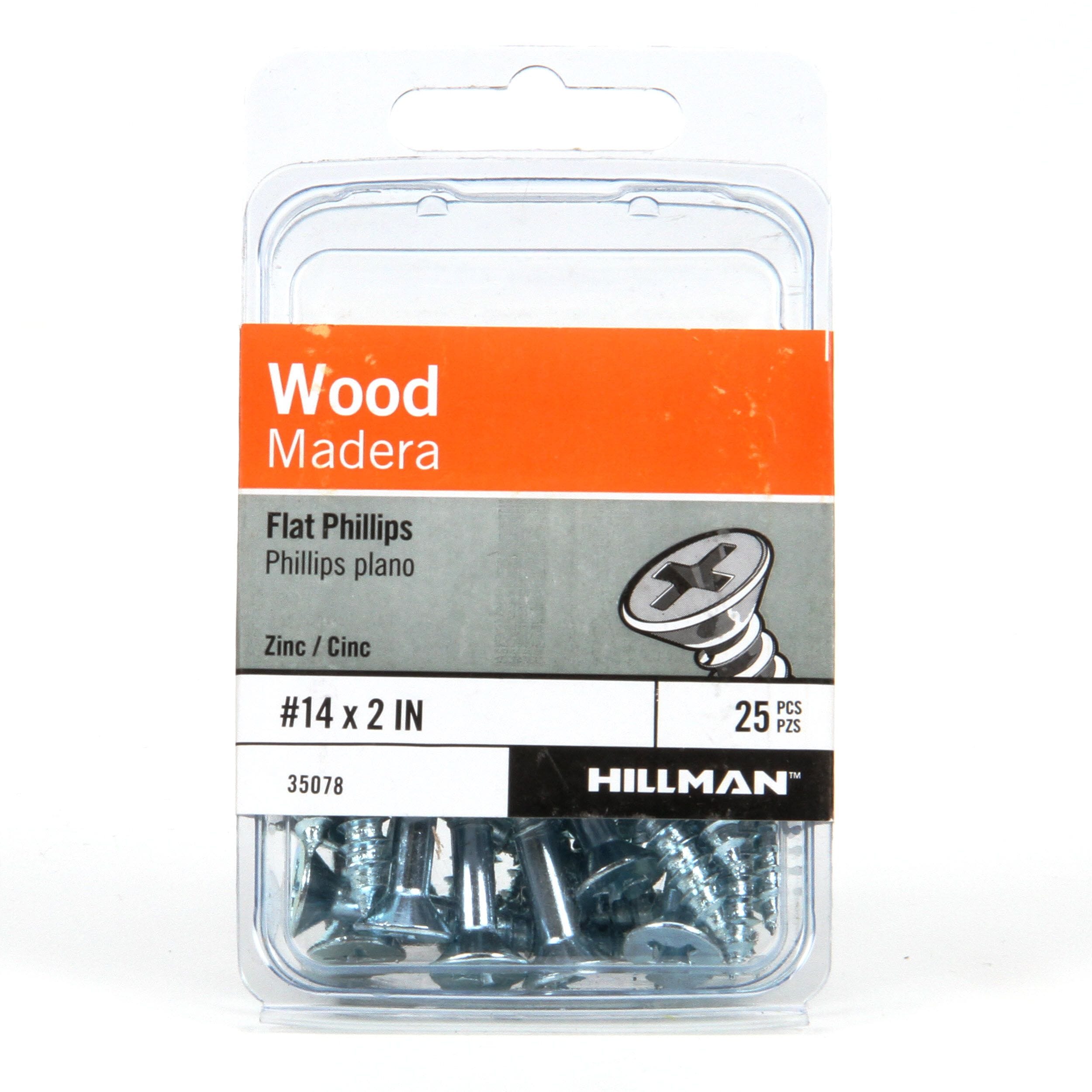 100-Pack The Hillman Group 40186 14-Inch x 2-Inch Flat Head Phillips Wood Screw 