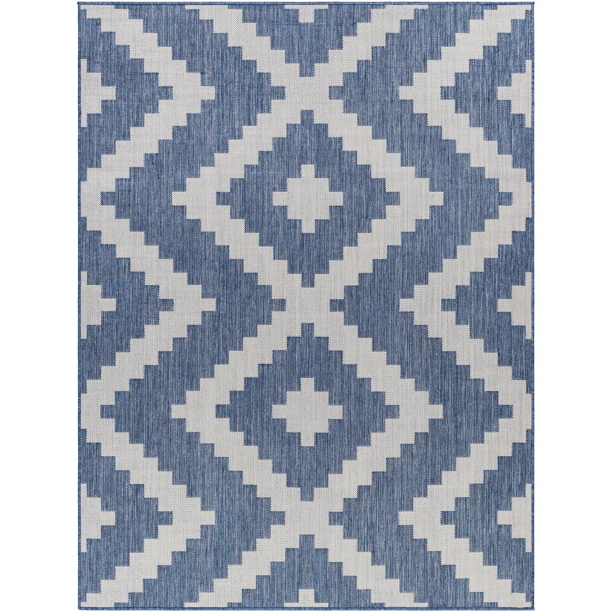 Livabliss LBH2314-71010 Long Beach 8 x 10 (ft) Polypropylene Dark Blue Rectangular Outdoor Chevron Global Area rug