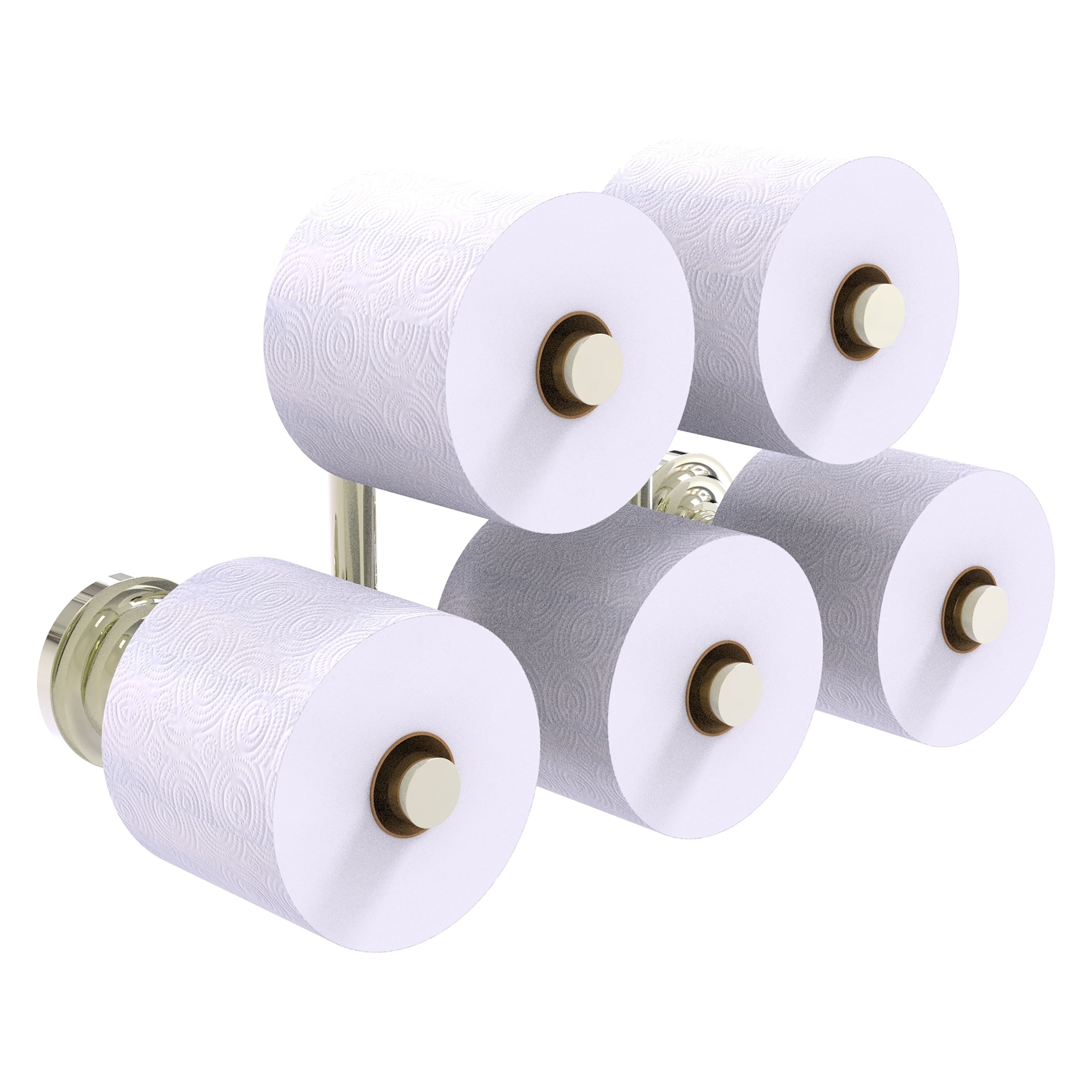 Allied Brass QN-24-5-PNI Que New Polished Nickel Wall mount Double post Toilet Paper Holder 5 -Rolls with Storage