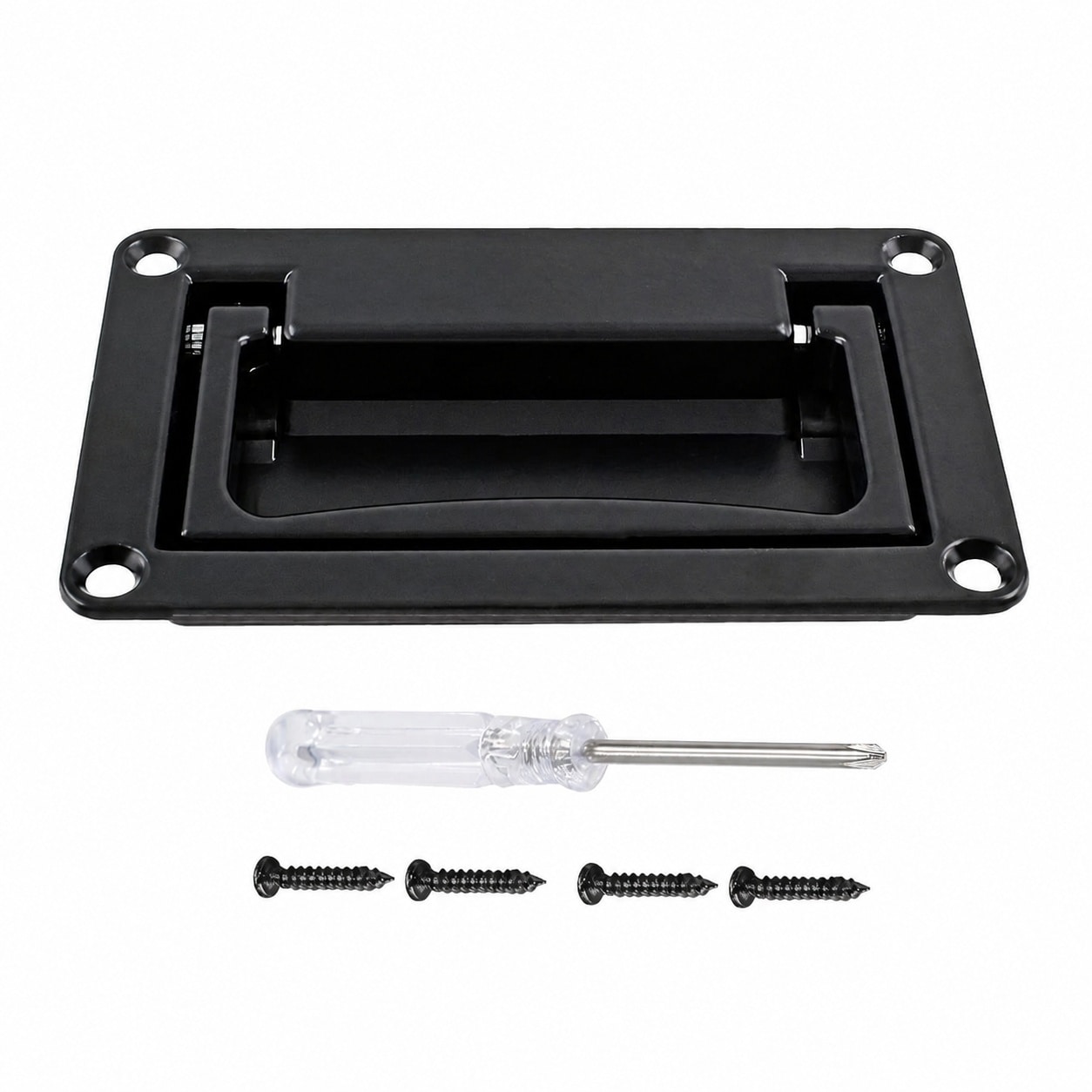 Aoibox  Concealed Recessed Pull Handle 3 74 x 2 36 in Black Zinc Alloy Flush Mount Square Design