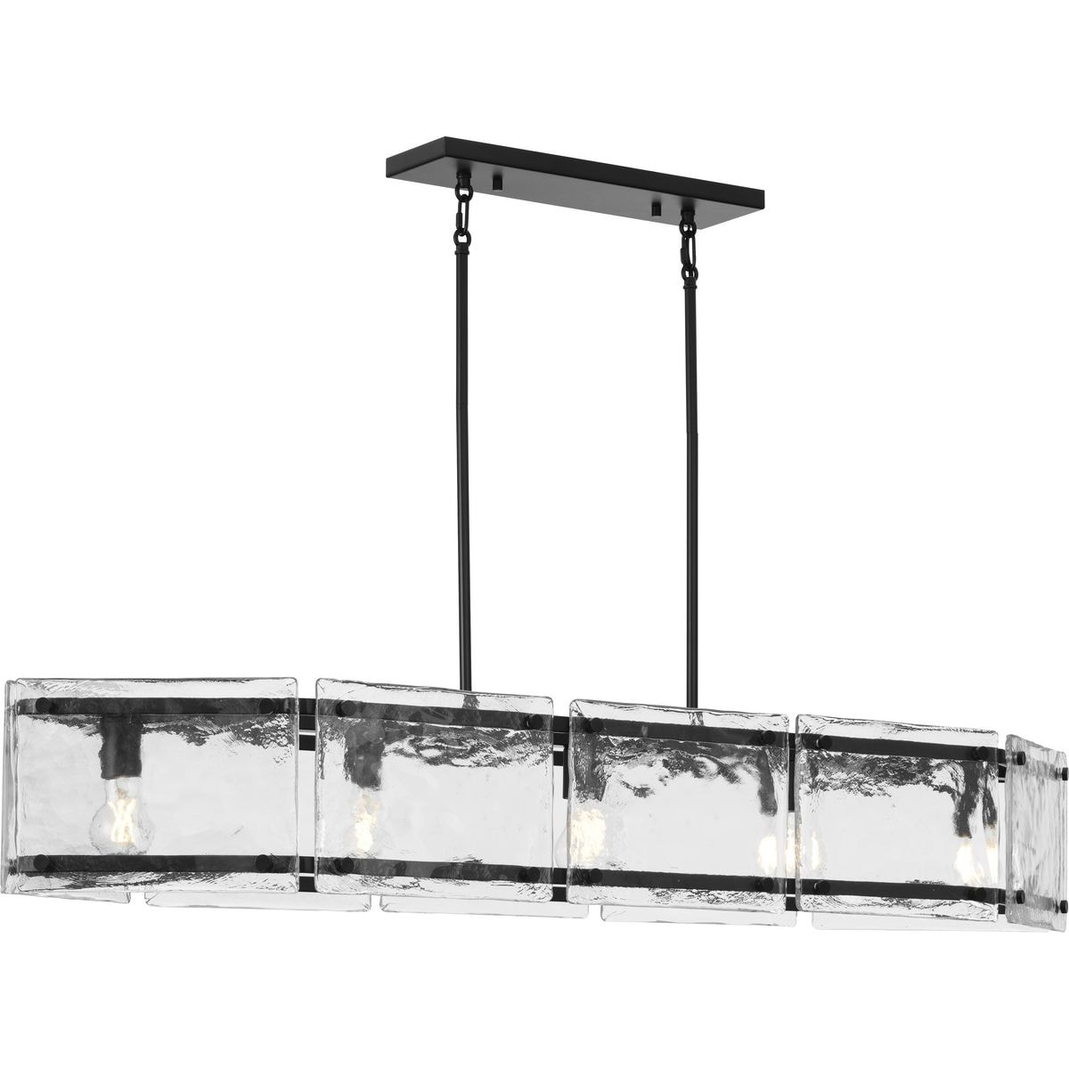 Progress Lighting Rivera 5-Light Matte Black Craftsman Chandelier