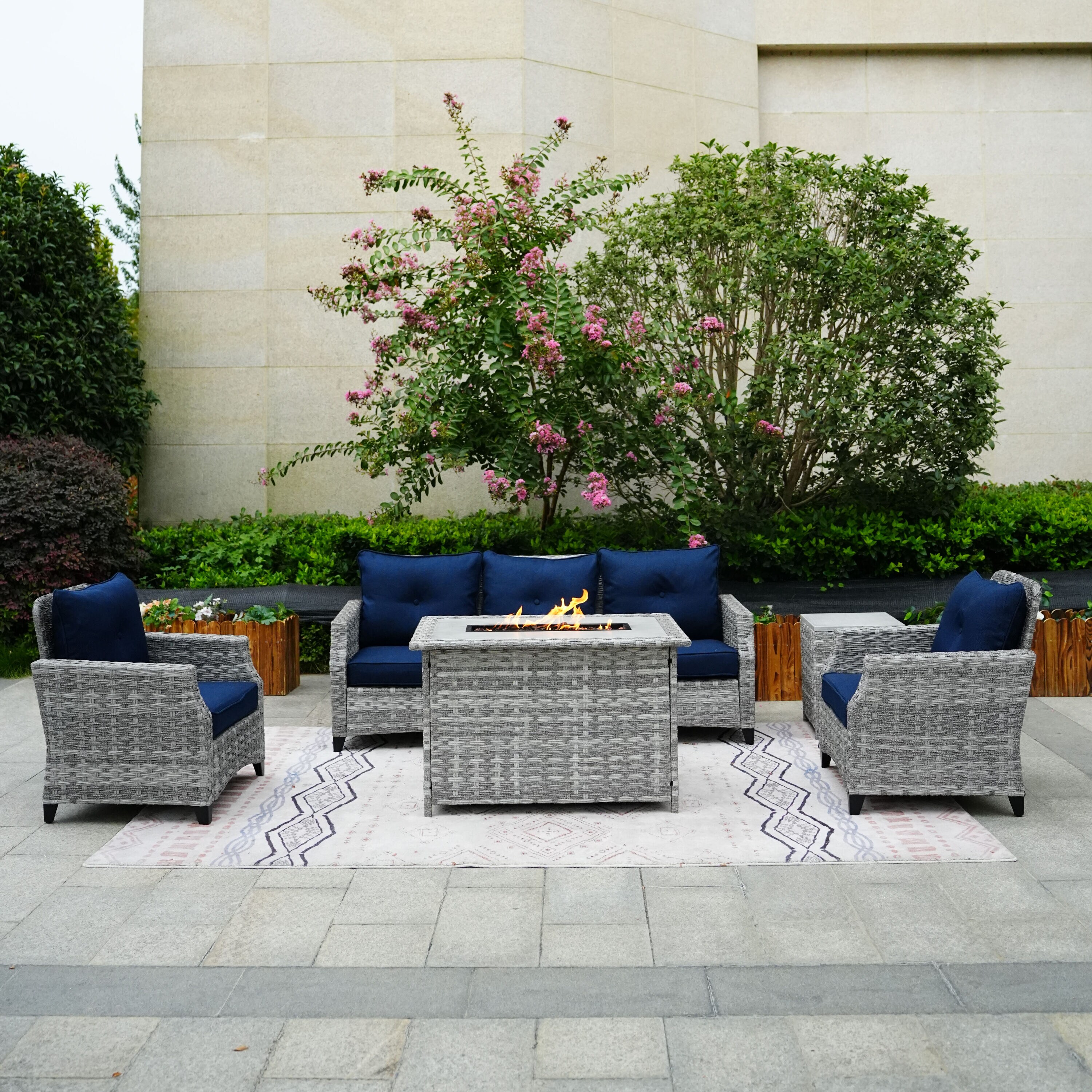 Moda Furnishings PAF-1802-H-BLUE Patio-Conversation-Sets - View #4