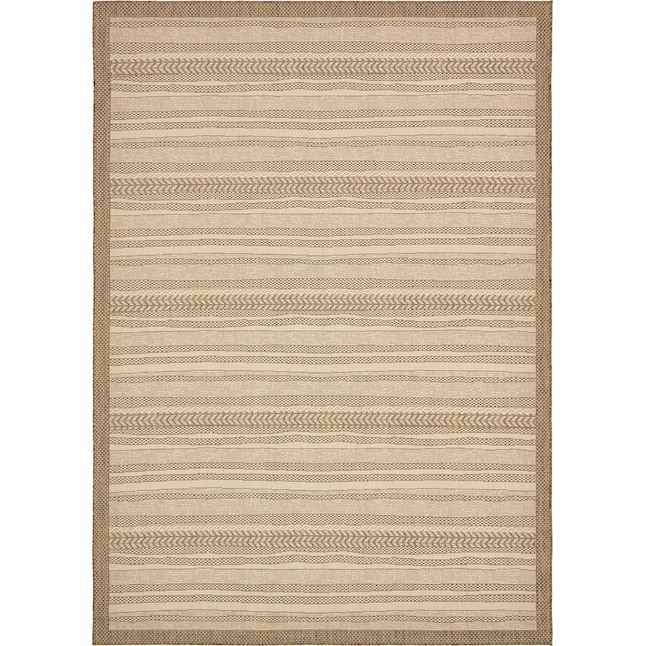 Unique Loom Lines Outdoor 8 X 11 Brown, Home Depot Rug Pads 8 X 100