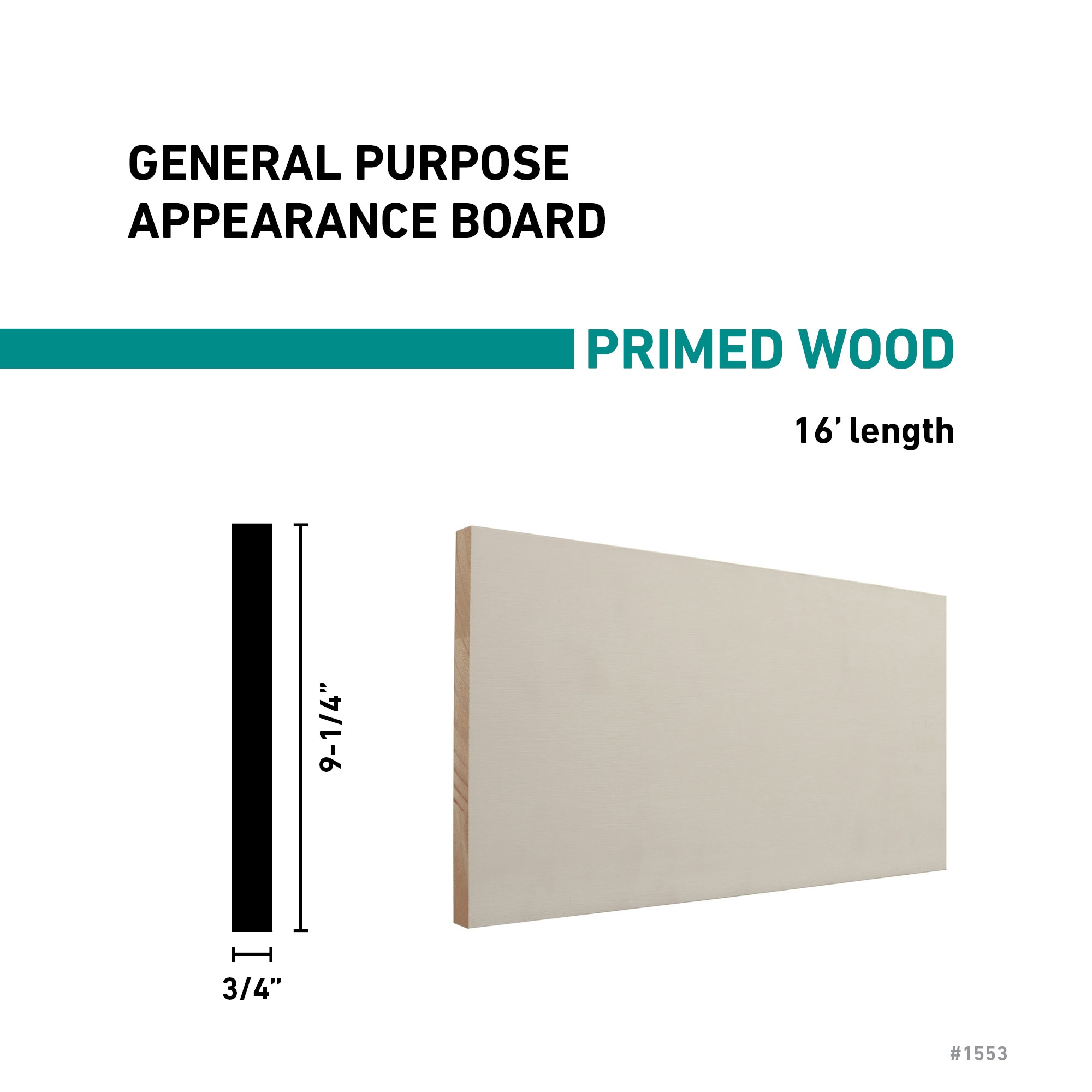 RELIABILT 1X10X16 FGRJNT PRIMED 4 SIDES Appearance-Boards - View #3