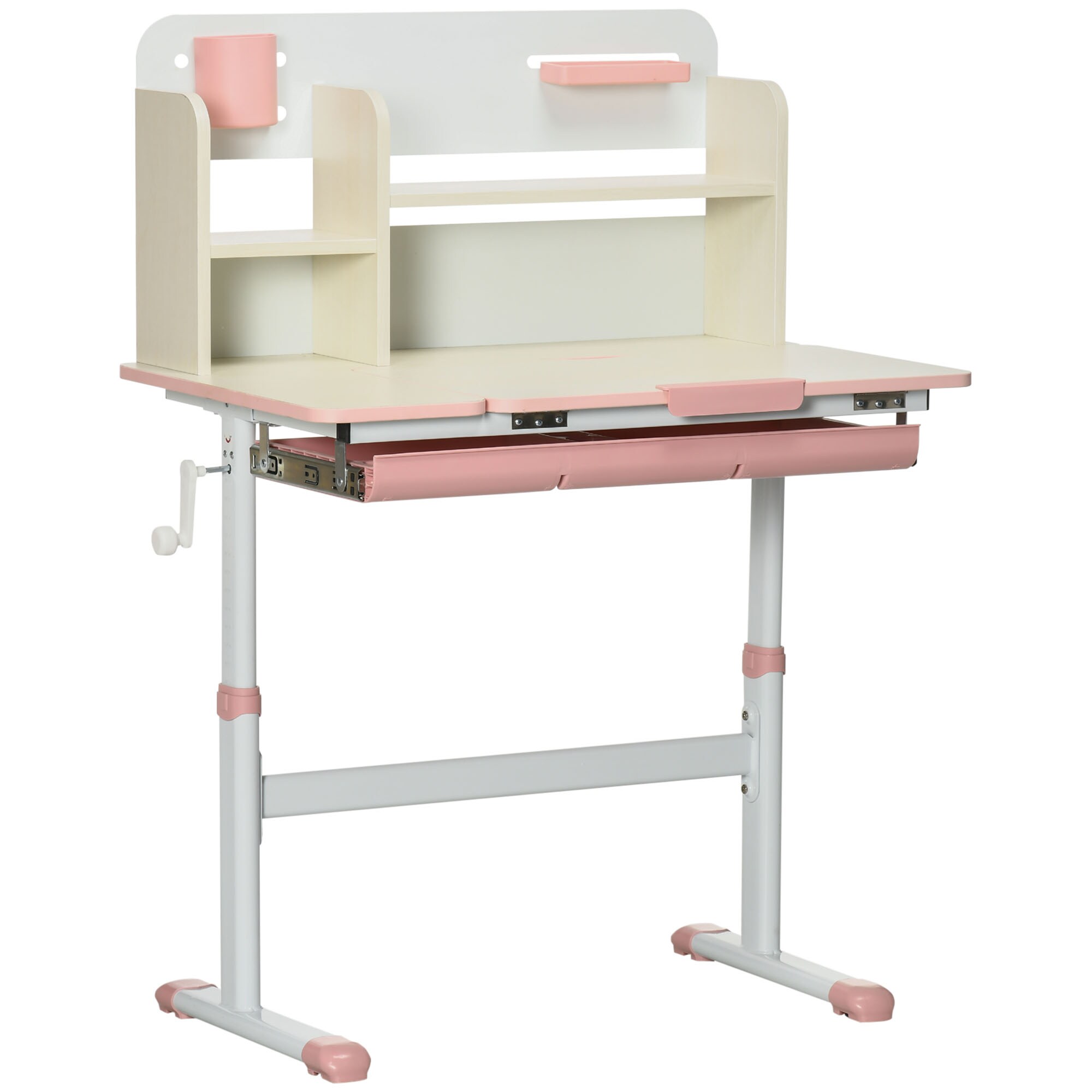 Flynama Student Desk 31.5-in Pink Modern/Contemporary Student desk Hutch Included