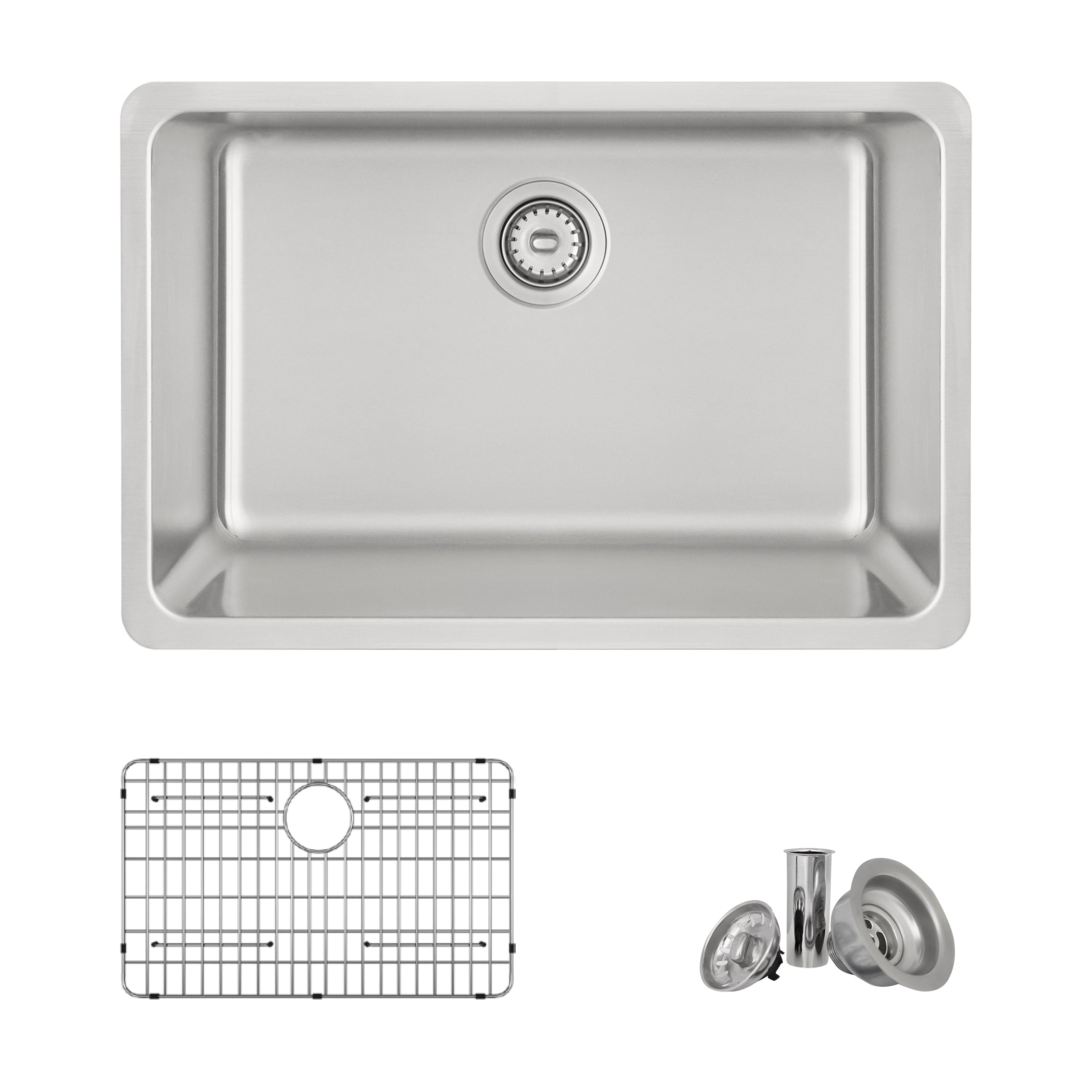 Stylish S-406TG Builder Drop-in or undermount 27-in x 18-in Stainless steel Single bowl 18 -Gauge Kitchen Sink