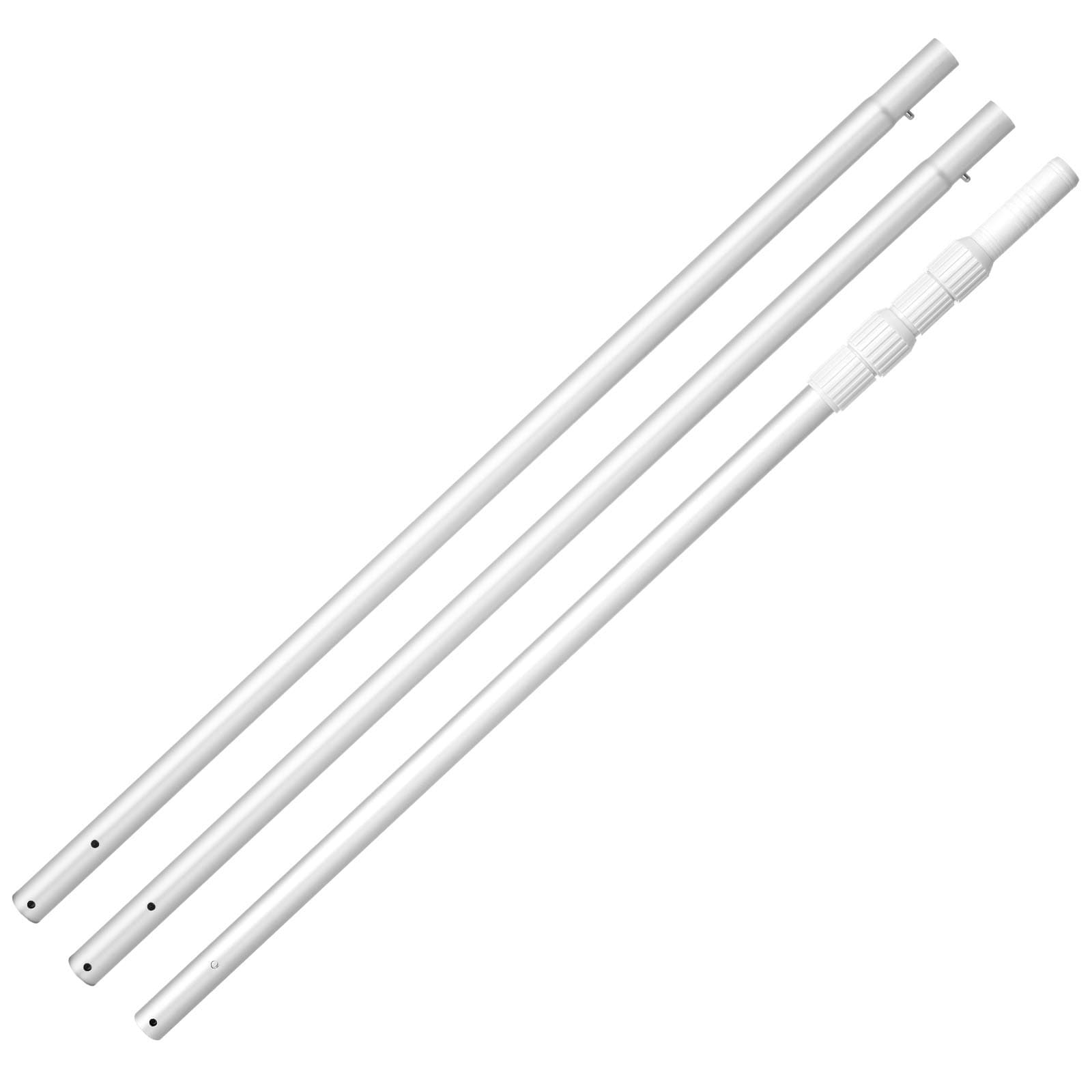 GIVIMO Telescoping Pool Pole 3.4 to 15-ft Adjustable Aluminum Alloy Cleaning Pole with Twist-Lock Cam Design and Standard 1-1/4-in Connector for Skimmer Brush Vacuum Heads