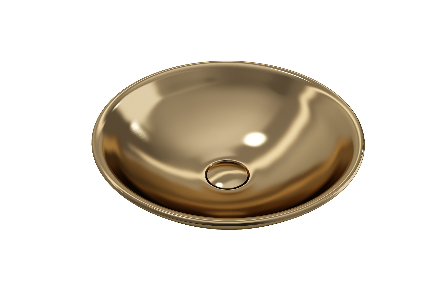 BOCCHI 1120-403-0125 Fire Clay 15.75-in Vessel Round Modern Matte Gold Bathroom Sink