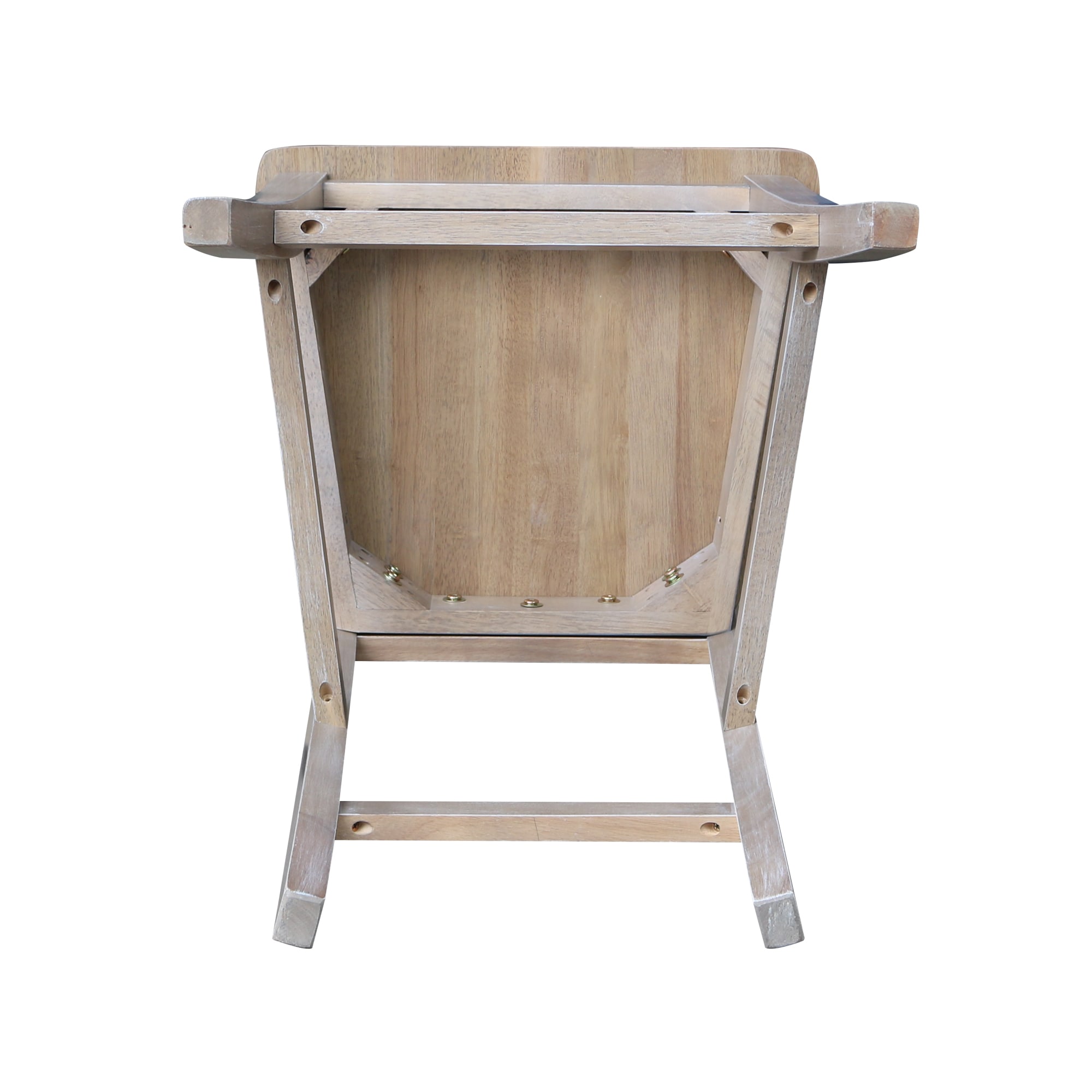 Cosmo Vintage Washed Grey Solid Hardwood 24" Counter Stool