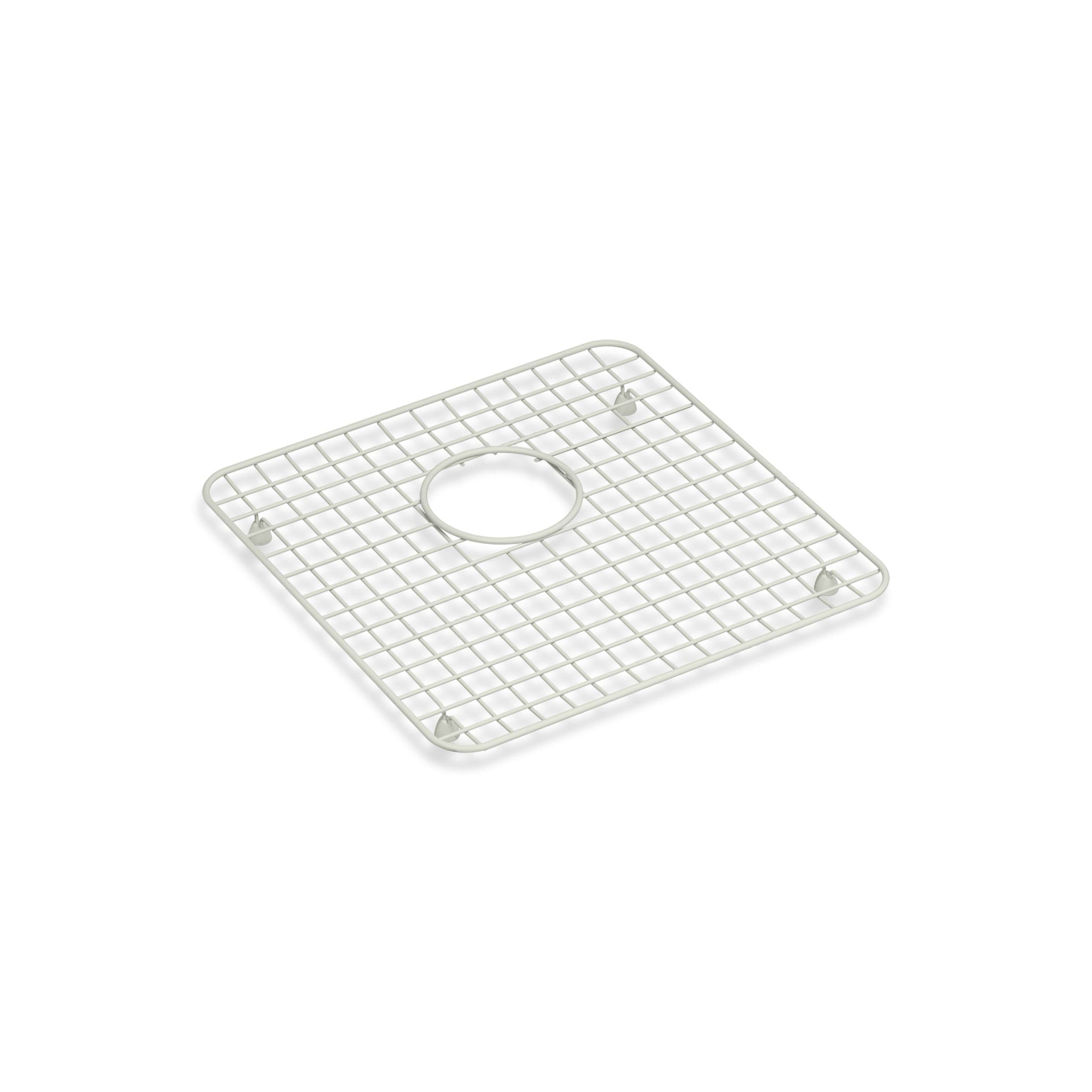 KOHLER Audrine by Studio McGee 13.9-in x 13.9-in Back center Drain Stainless steel Sink grid #37651-NY