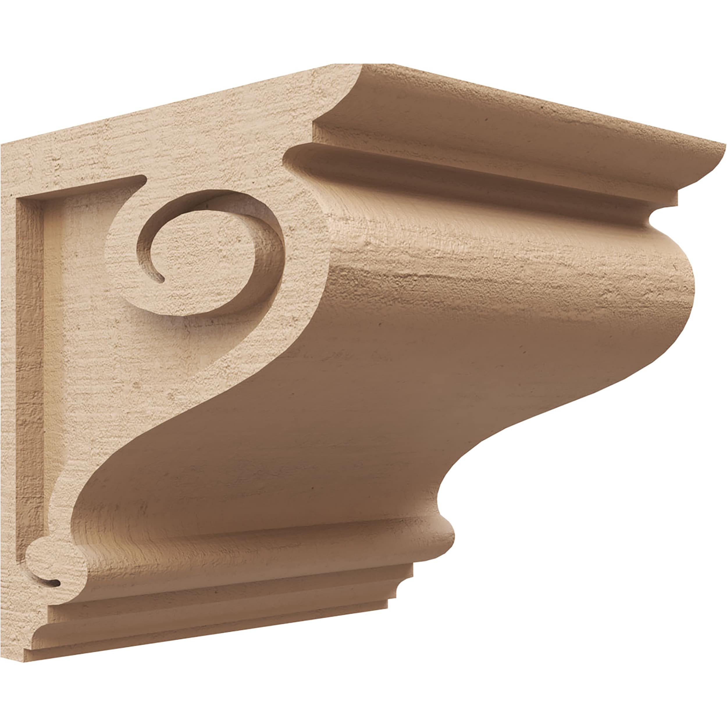 Ekena Millwork CORU08X08X08SCRRCPR 8-in x 8-in x 8-in Rough Cedar Woodgrain TimberThane Primed Urethane Paintable/Stainable Corbel