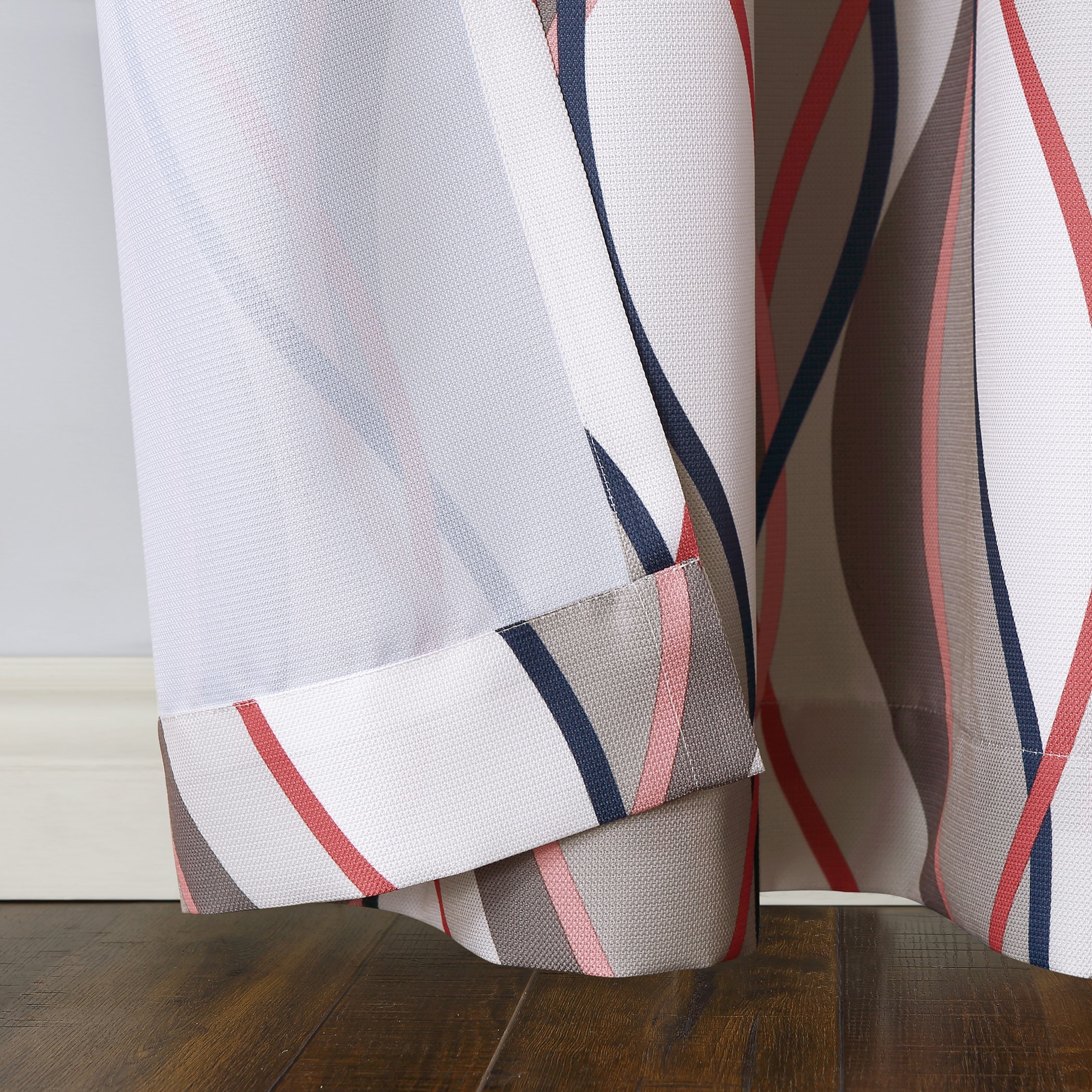 Nickel Wave Print Sheer Grommet Curtain Panel